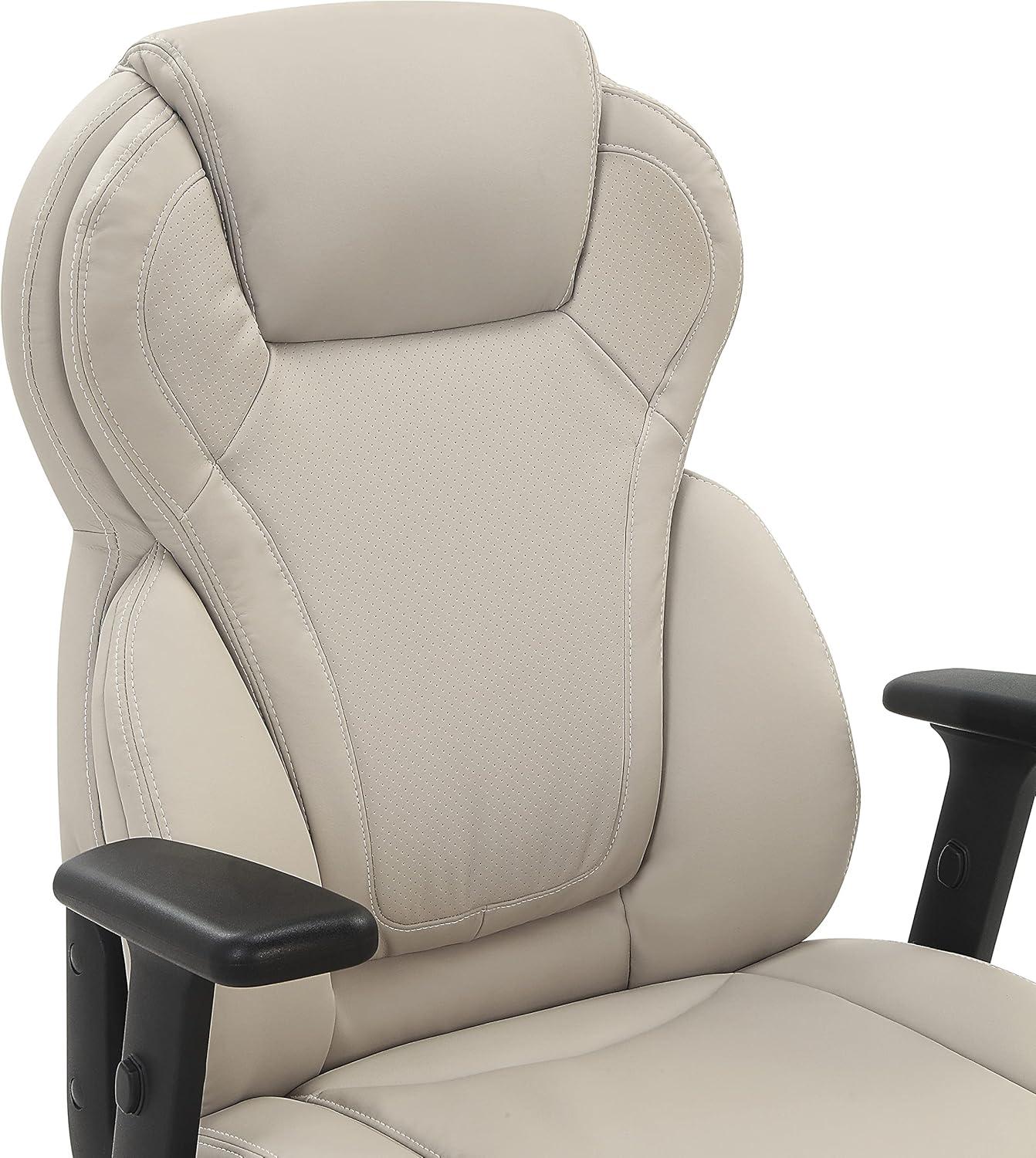 Executive High Back Taupe Gray Bonded Leather Office Chair