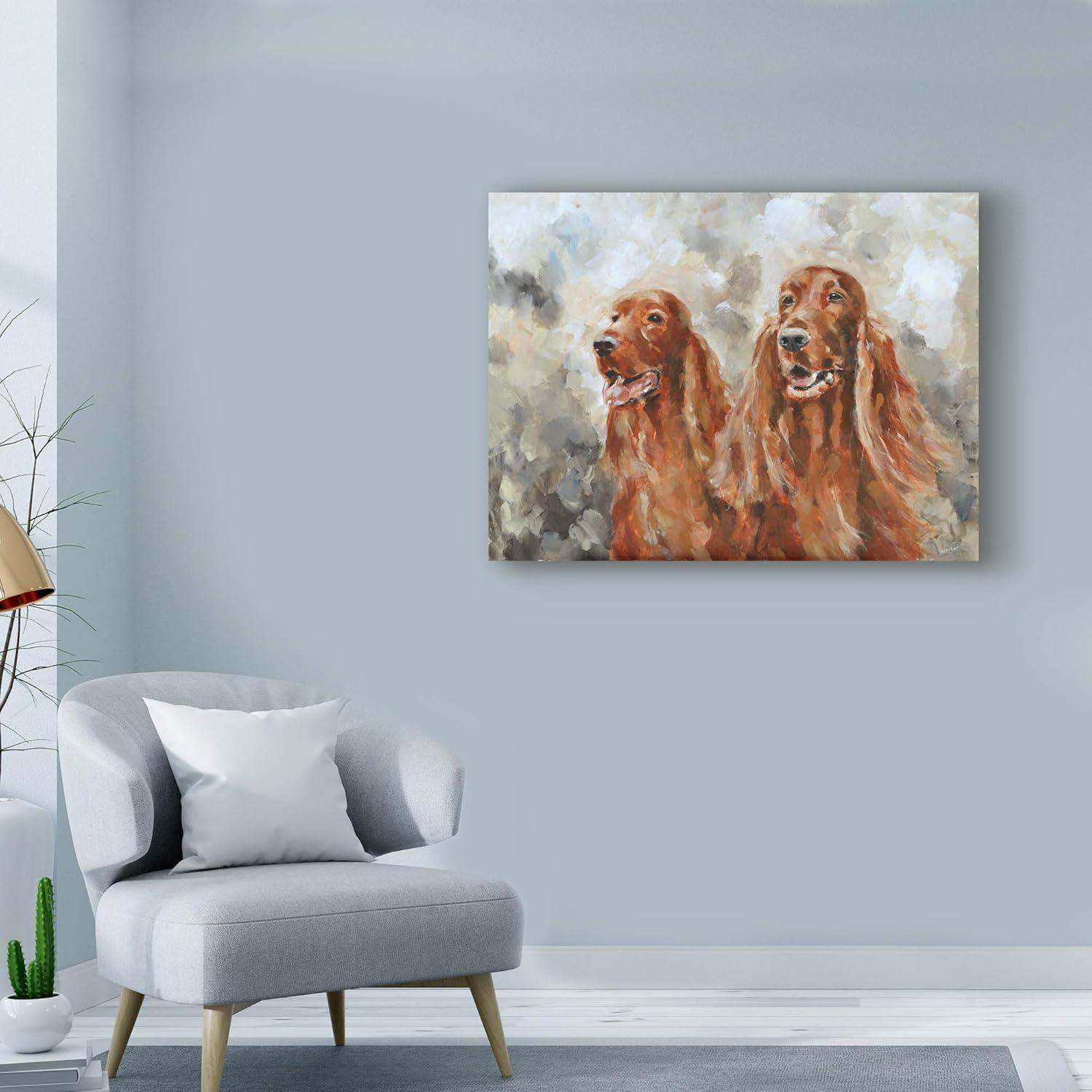 Trademark Fine Art 'Two Irish Setters' Canvas Art by Solveiga