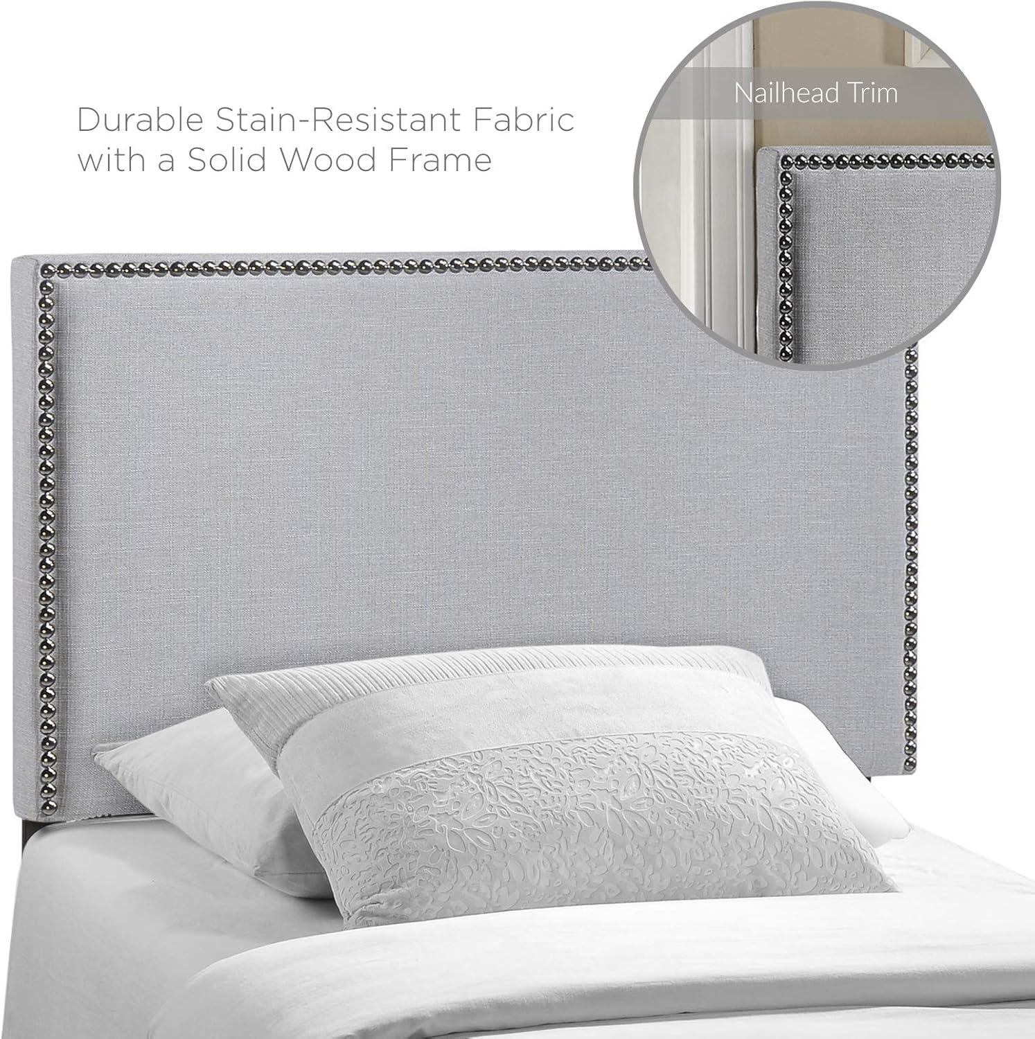 Region Sky Gray Twin Nailhead Upholstered Headboard
