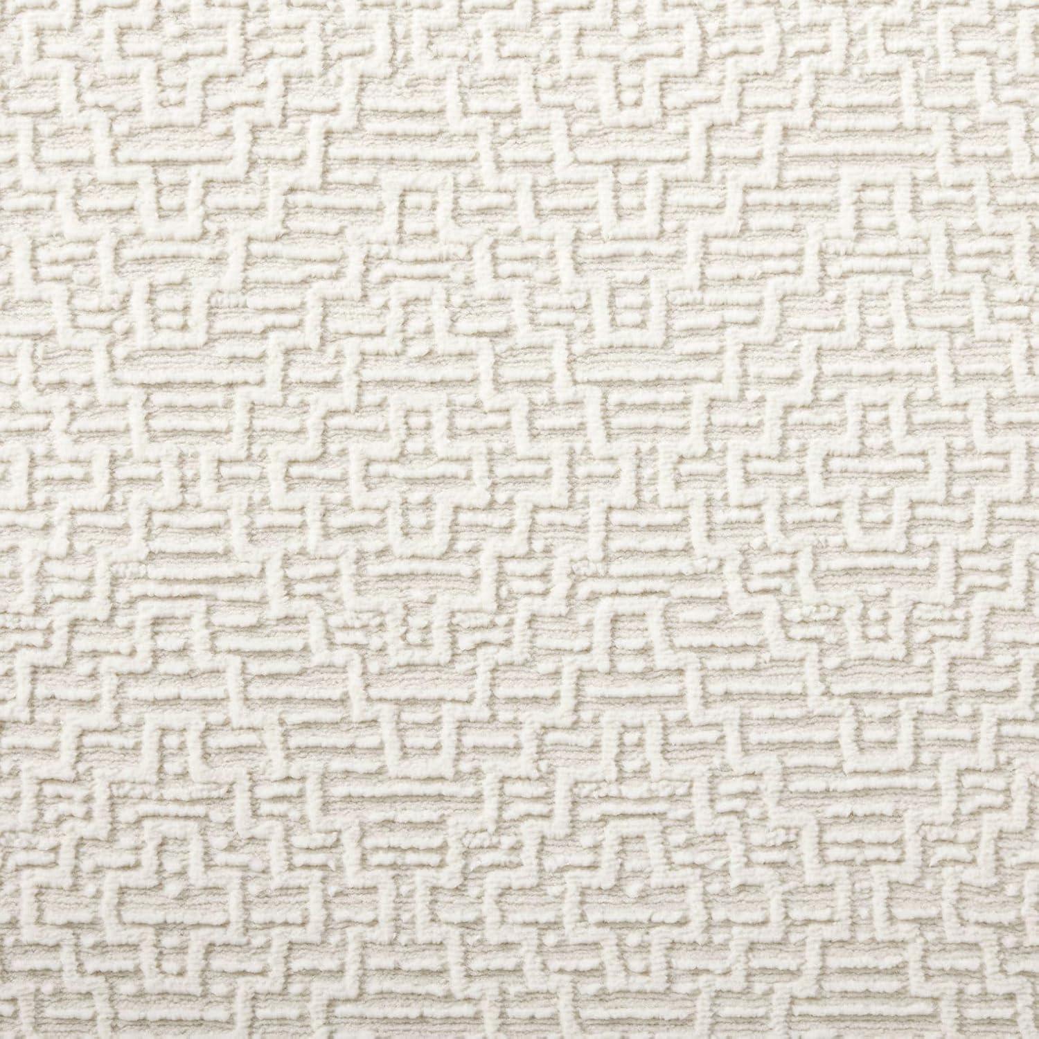 TOWN & COUNTRY LUXE Tretta Modern Geo Area Rug with Plush High-Low Texture, Ivory