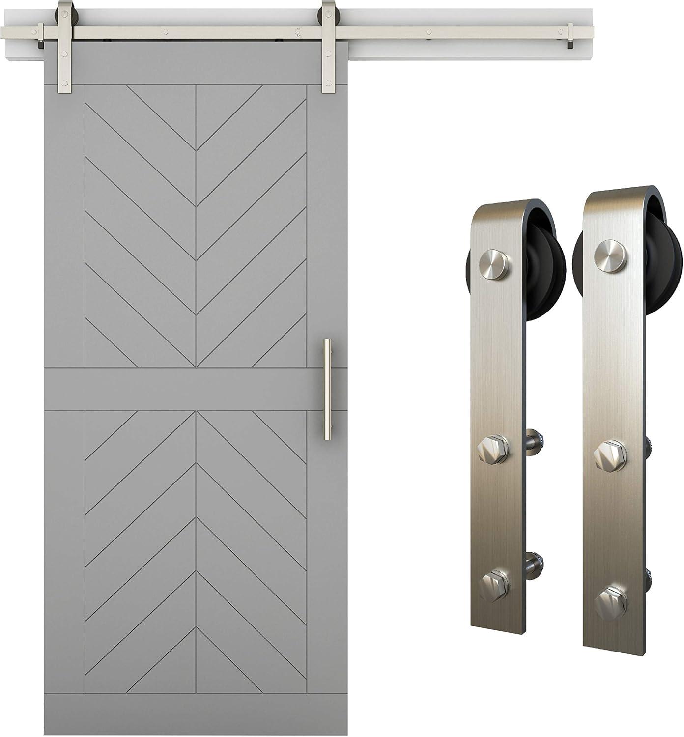 928 72" 2 piece Classic Interior Barn Door Kit - Satin Nickel