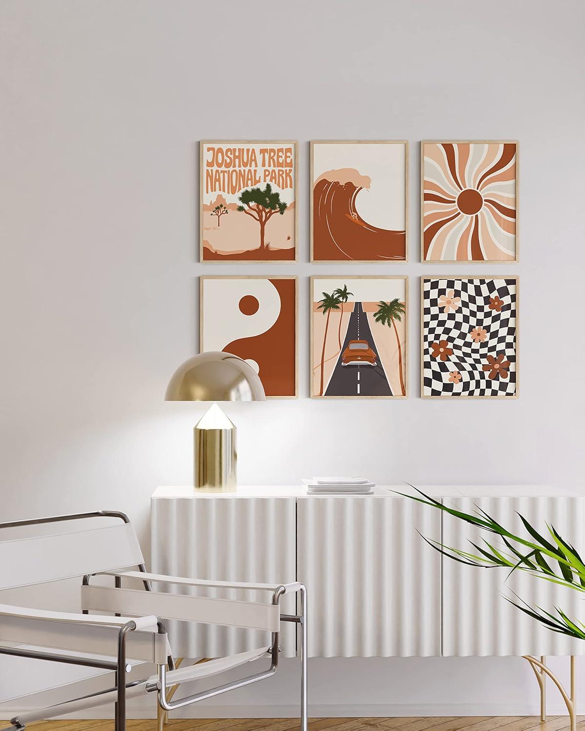 Terracotta and Beige Boho Mid Century Modern Poster Set