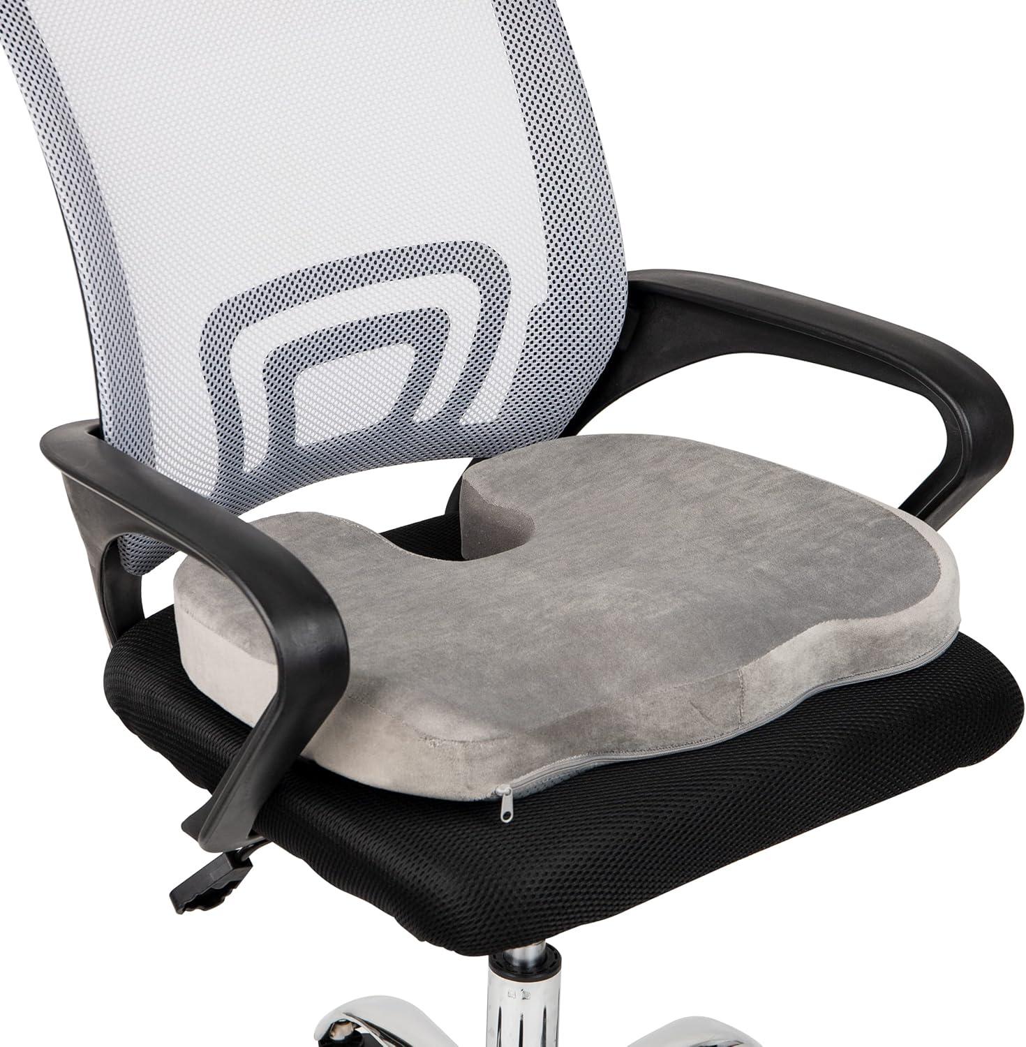 Mind Reader Office Chair Cushion, Ergonomic, Orthopedic, Portable, Car Seat, Memory Foam, 18"L x 13.5"W x 2.75"H