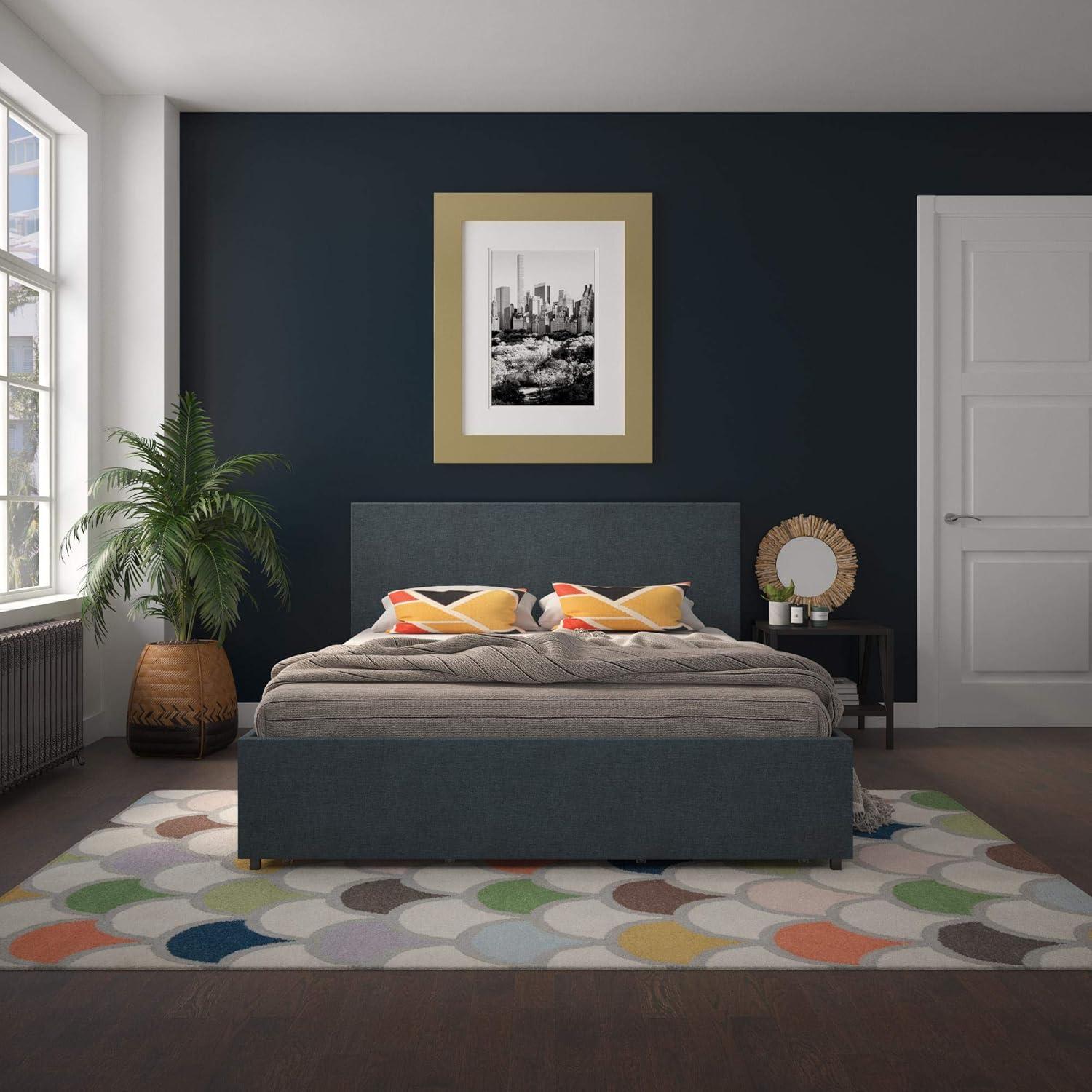 Novogratz Kelly Upholstered Unfinished Platform Storage Bed