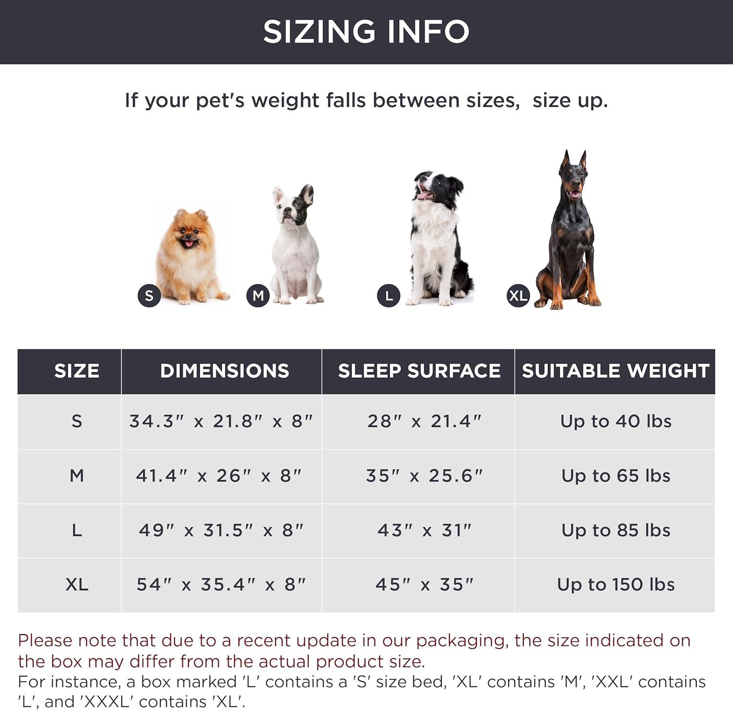 Bedsure Outdoor Elevated Dog Bed Large Sized Dog, Portable Indoor & Outdoor Cooling Raised Cot Pet Hammock Bed with Skid-Resistant Feet, Frame with Breathable Mesh, Grey, 49 inches