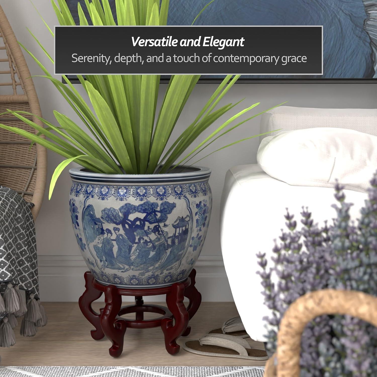 Large Blue and White Chinese Porcelain Pot Planter