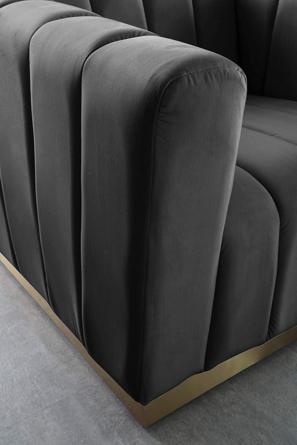 Meridian Furniture Marlon Gray Velvet Sofa