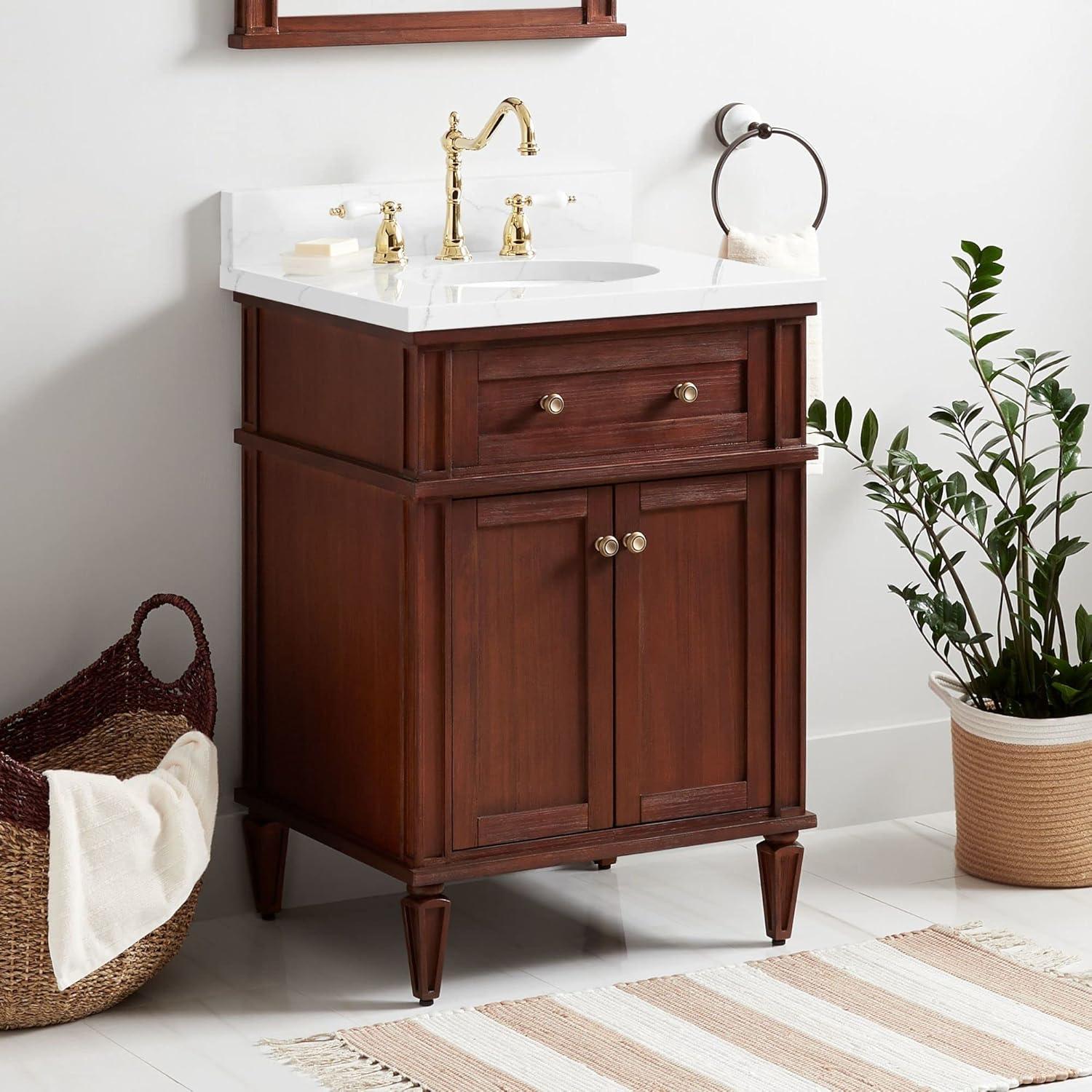 Signature Hardware 24" Elmdale Single Bathroom Vanity Set with Oval Undermount Sink