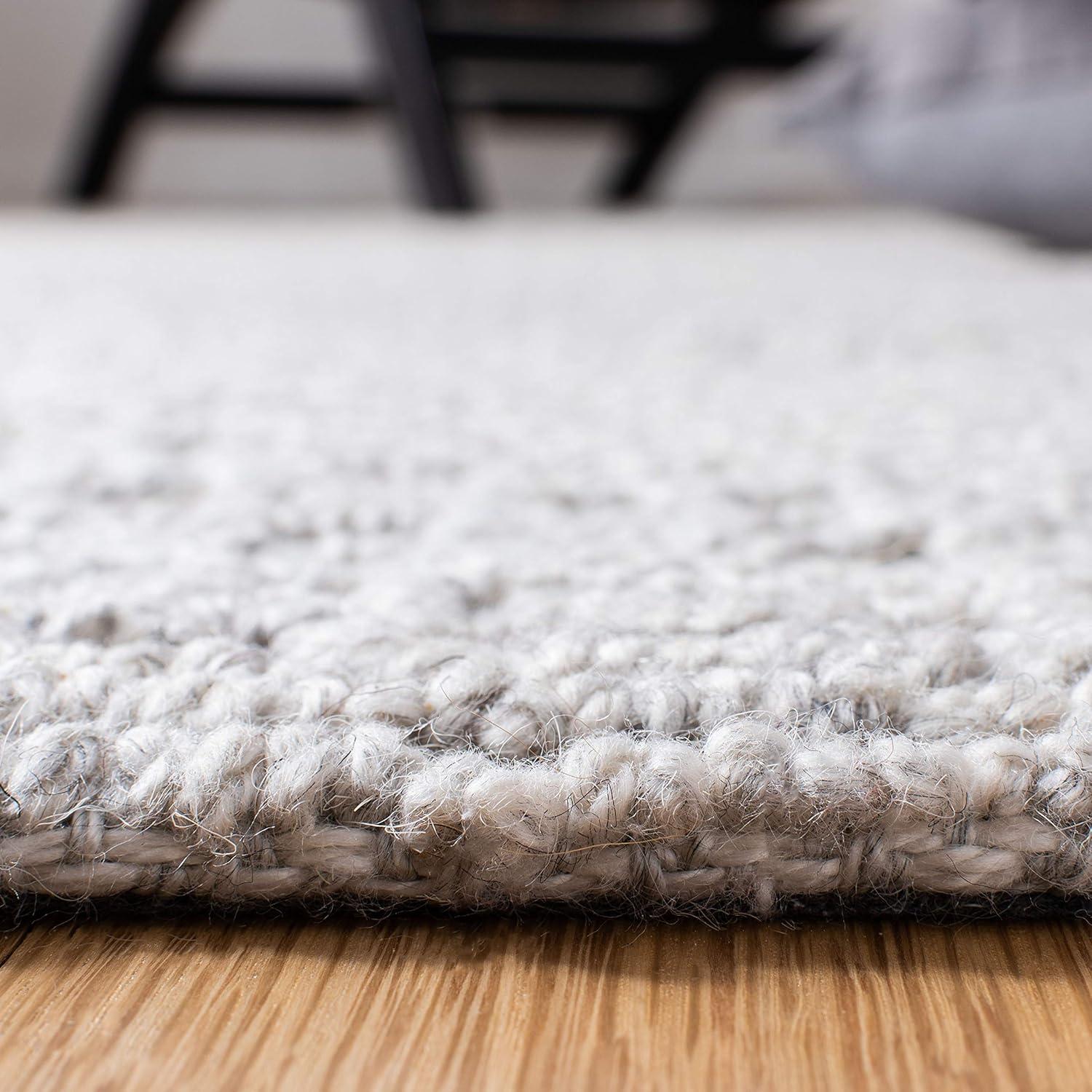 Gray Square Hand-Tufted Wool Area Rug