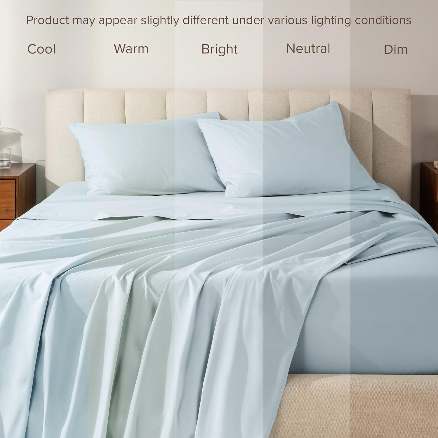 Bare Home 100% Cotton Percale Sheet Set