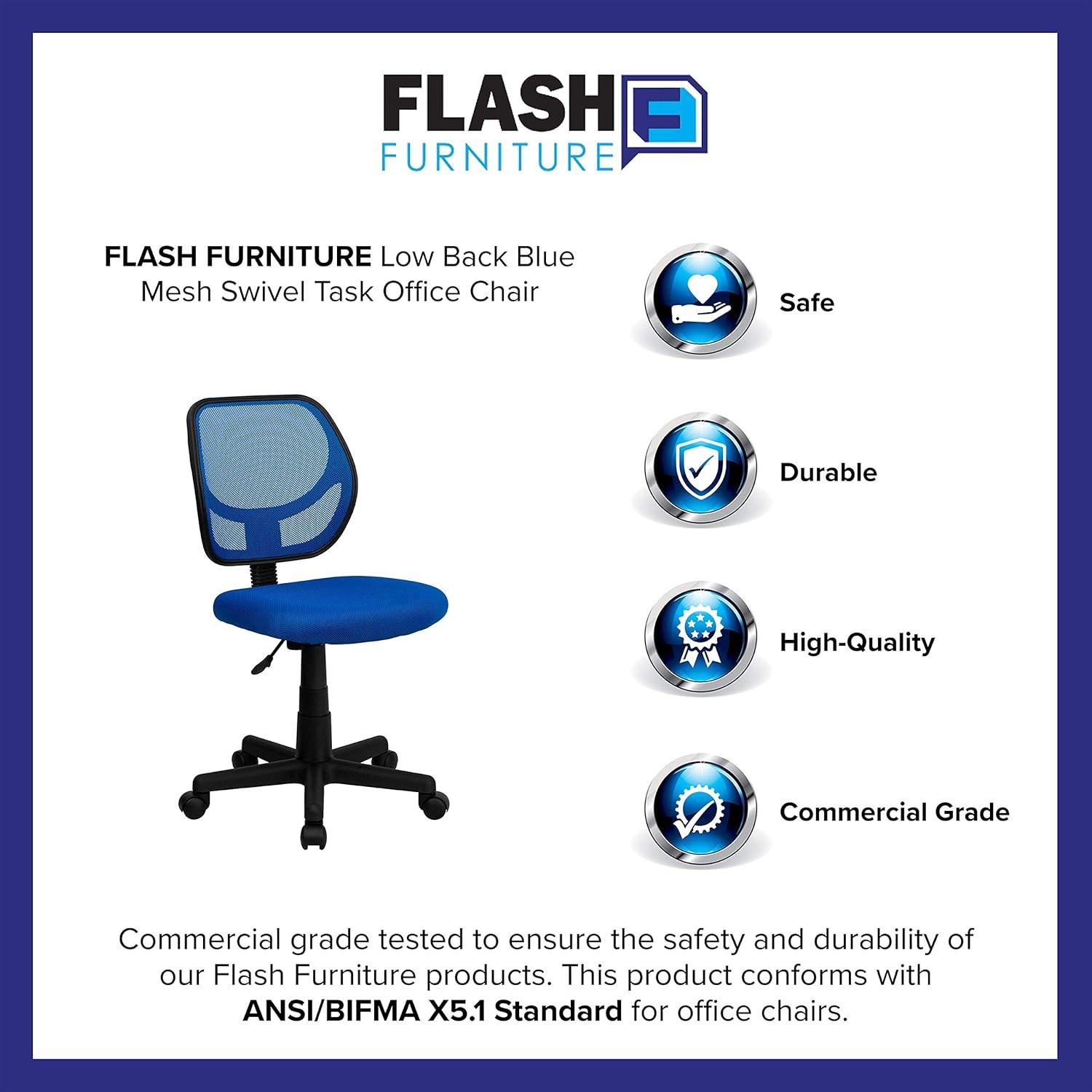 Flash Furniture Low Back Mesh Swivel Task Office Chair with Curved Square Back