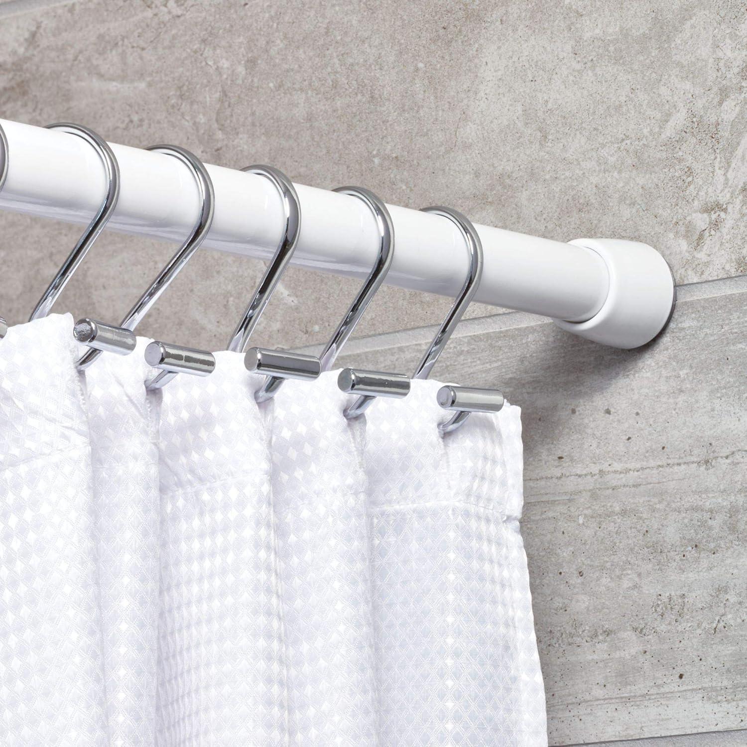 iDESIGN Metal T Bar Shower Curtain Hooks Set of 12 Chrome