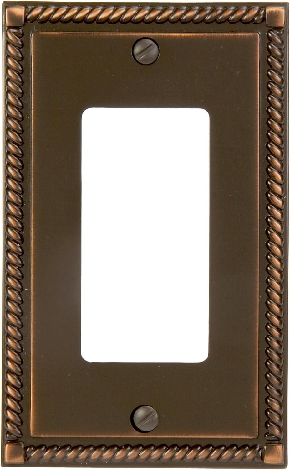 Aged Bronze Single Rocker Cast Metal Wall Plate