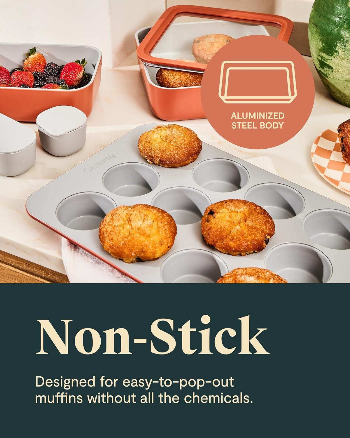 Caraway Non-Stick Ceramic Muffin Pan in Slate