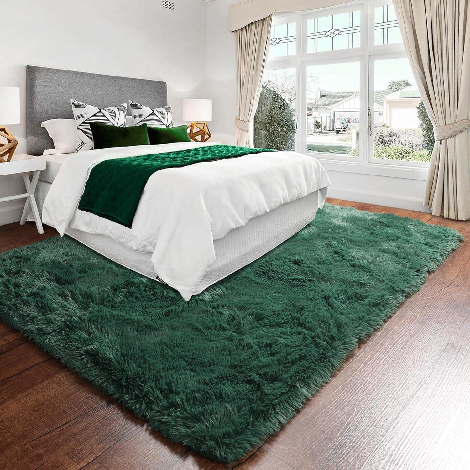Bailu Fluffy Black Rug for Living Room,5x8 Area Rugs,Thick Plush Shag Rug,Shaggy Rugs for Bedroom,Big Fuzzy Carpet,Comfy Kids Rugs,Large Living Room Rugs,Living Room Decor