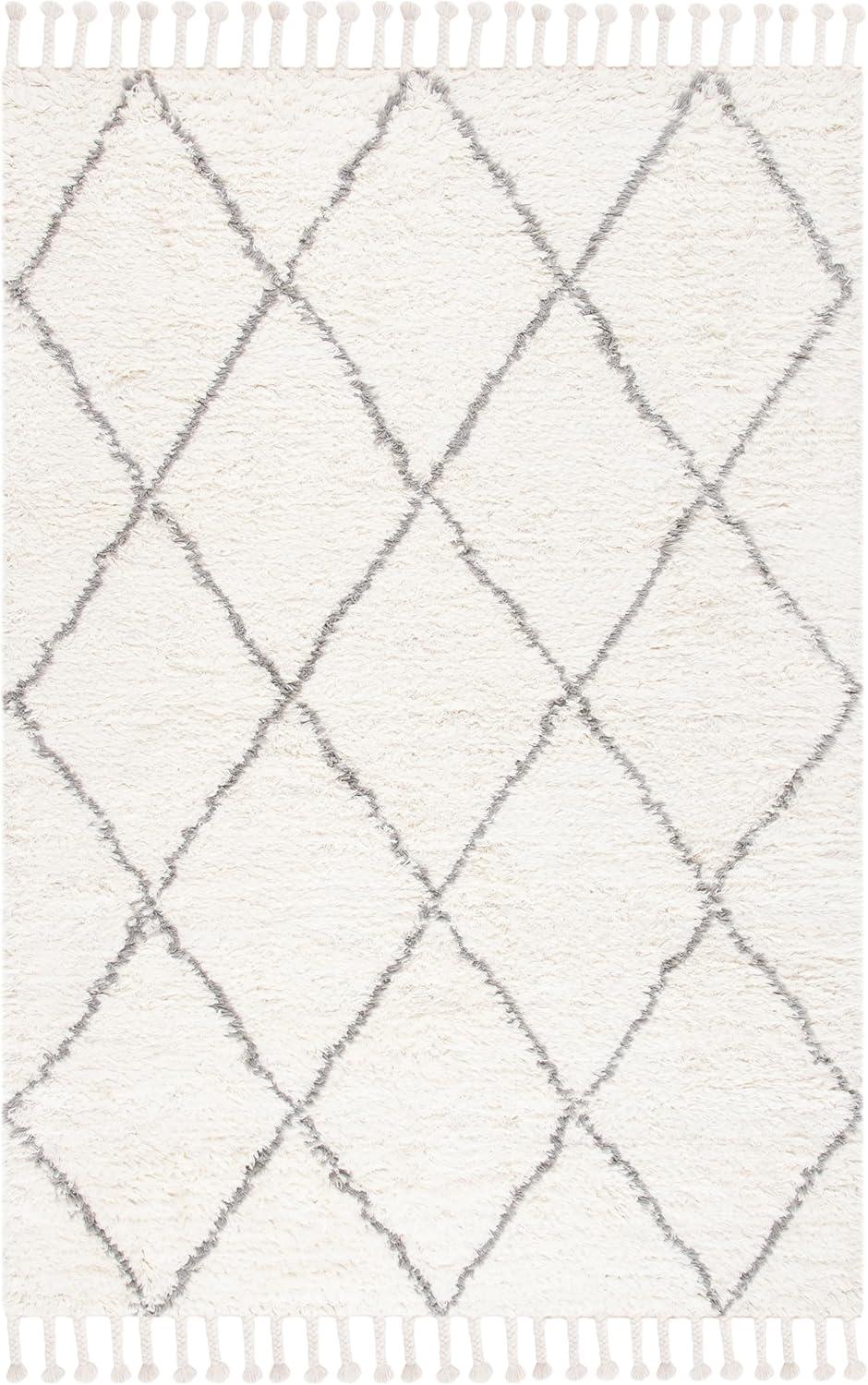 Casablanca CSB951 Hand Tufted Area Rug - Grey/Ivory - 6' X 9' - Safavieh.