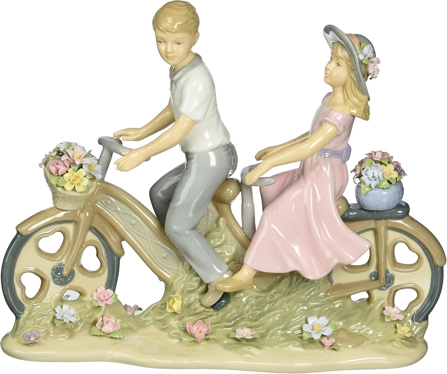 Kevins Gift Shoppe Ceramic Young Couple Sharing Bike Figurine