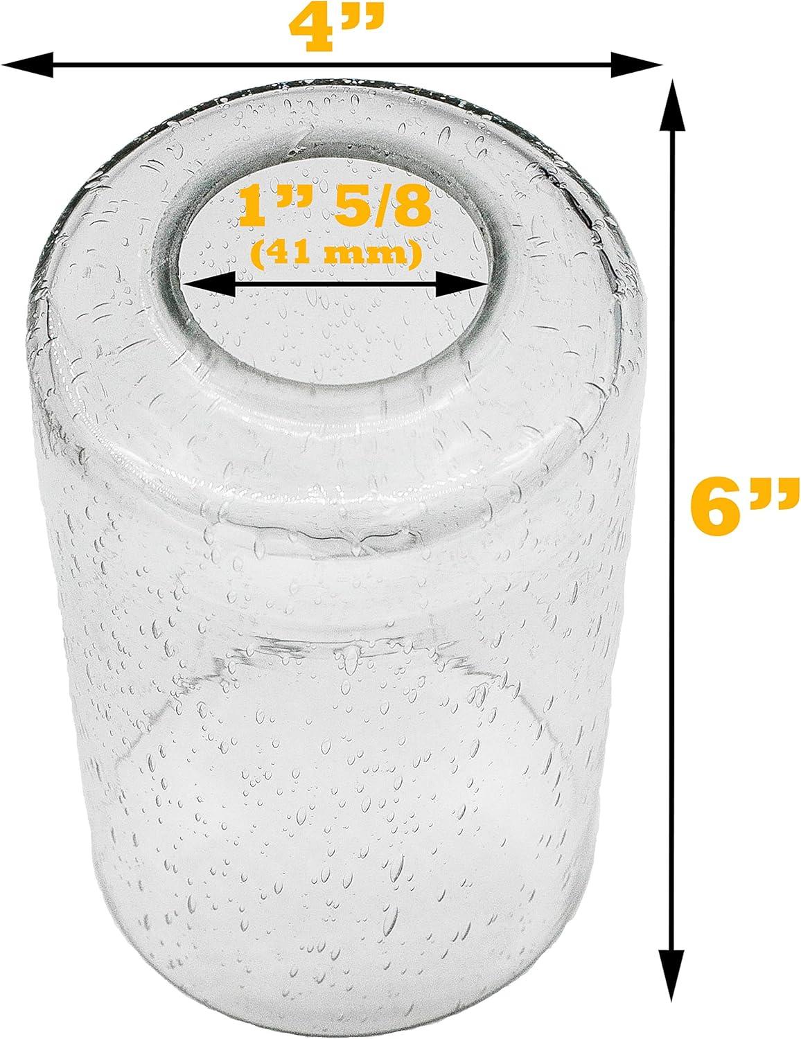 Bubble Seeded Glass Lamp Shade, LEDupdates 3 Packs Clear Cylinder for Light Fixture Glass Replacement