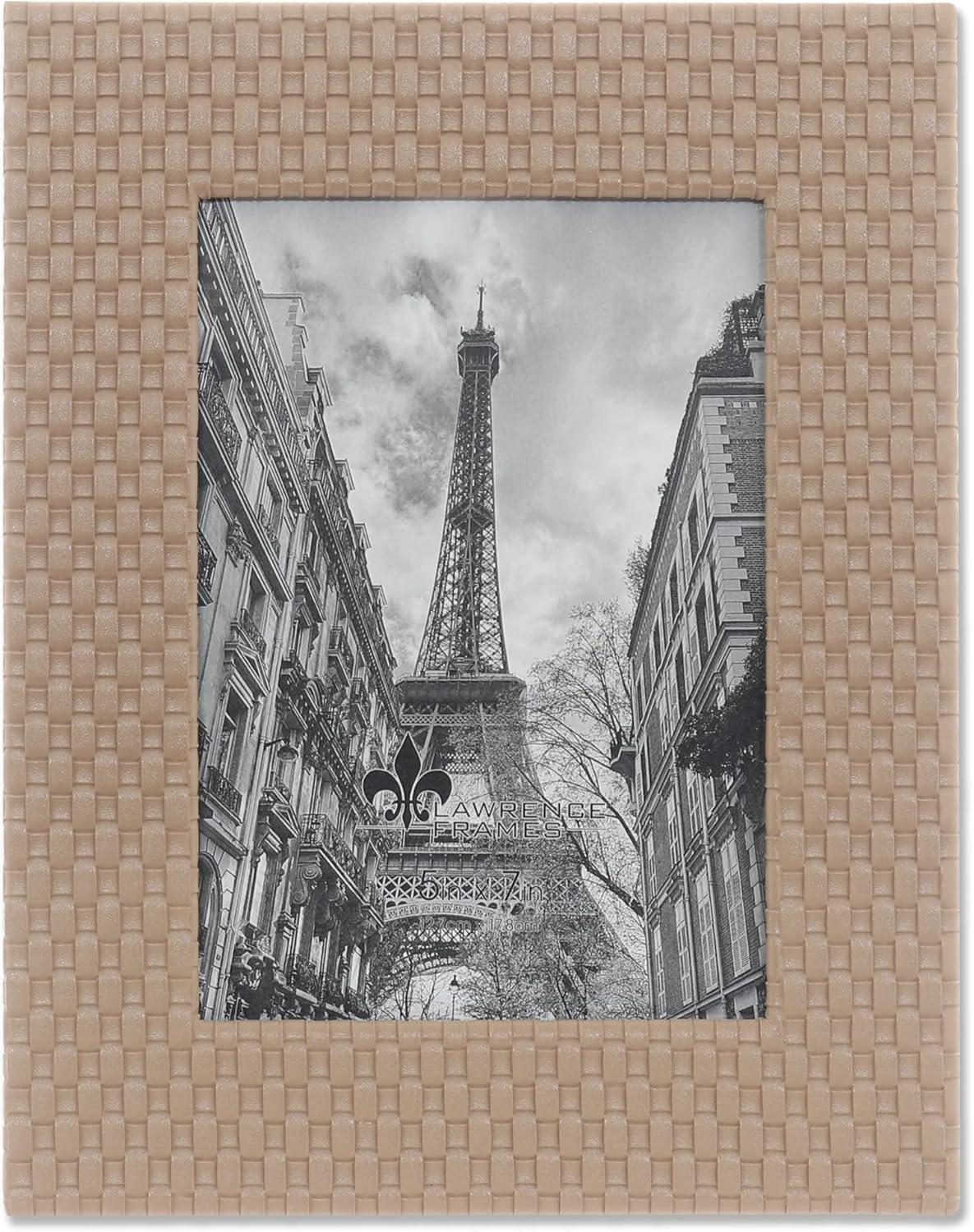 Taupe Woven Faux Leather 5x7 Picture Frame