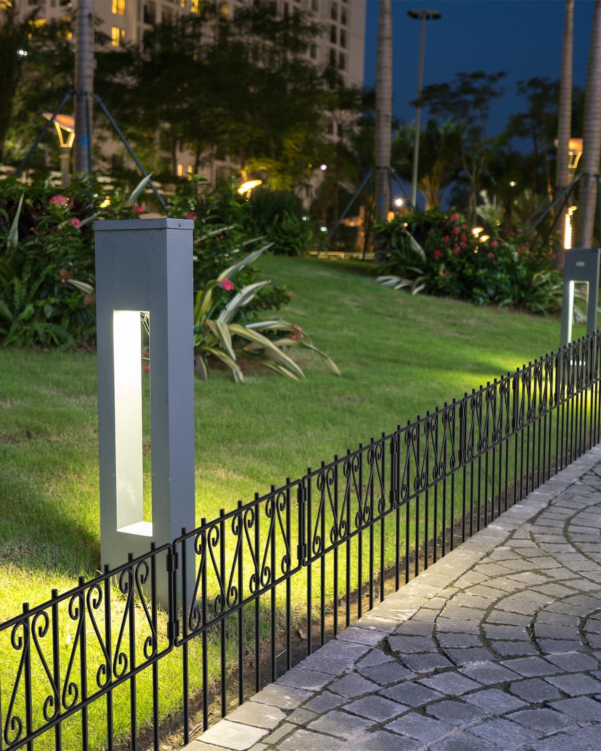 MOOACE 25 Pack Animal Barrier Fence,16.7 in(H) X 26.25 Ft(L) No Dig Decorative Fences, Rustproof Metal Small Fencing Panels, Dog Rabbits Blocker Fence for Outdoor Yard for Ground Stakes