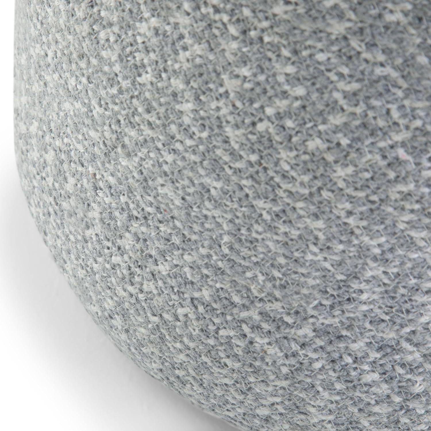 SIMPLIHOME Bayley Boho Round Braided Pouf in Blue, Natural Cotton for the Living Room, Bedroom and Kids Room