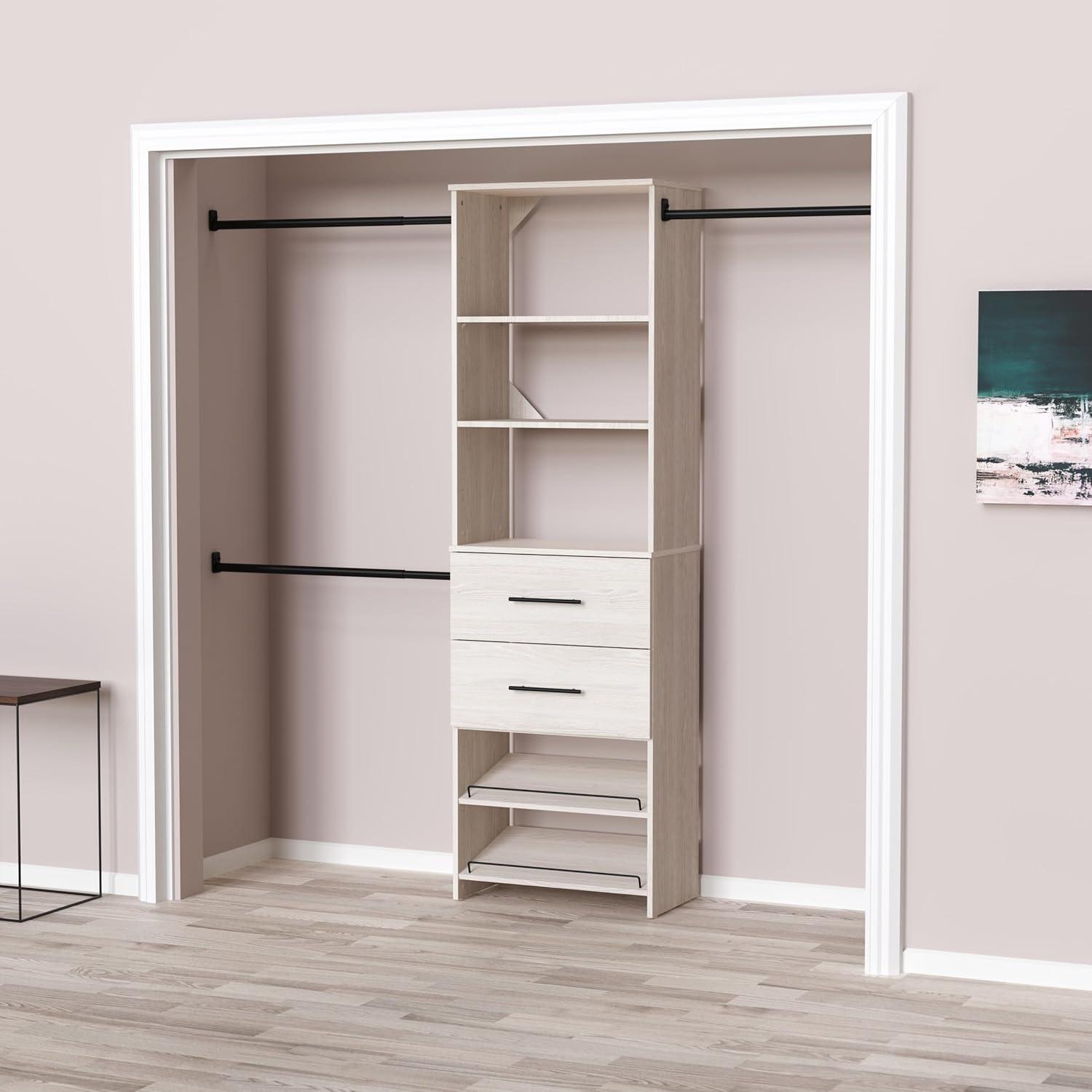 ClosetMaid SuiteSymphony 84" W -120" W Closet System Kit with Drawers and Shoe Shelves