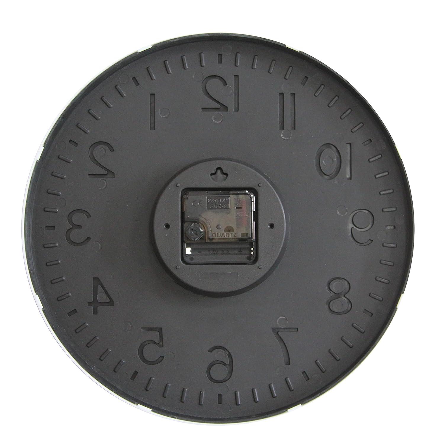 Warkul 12-Inch Wall Clock High-precision Battery Operated Easy-to-Read Silent Non-Ticking Quartz Clock Wall Art Decoration