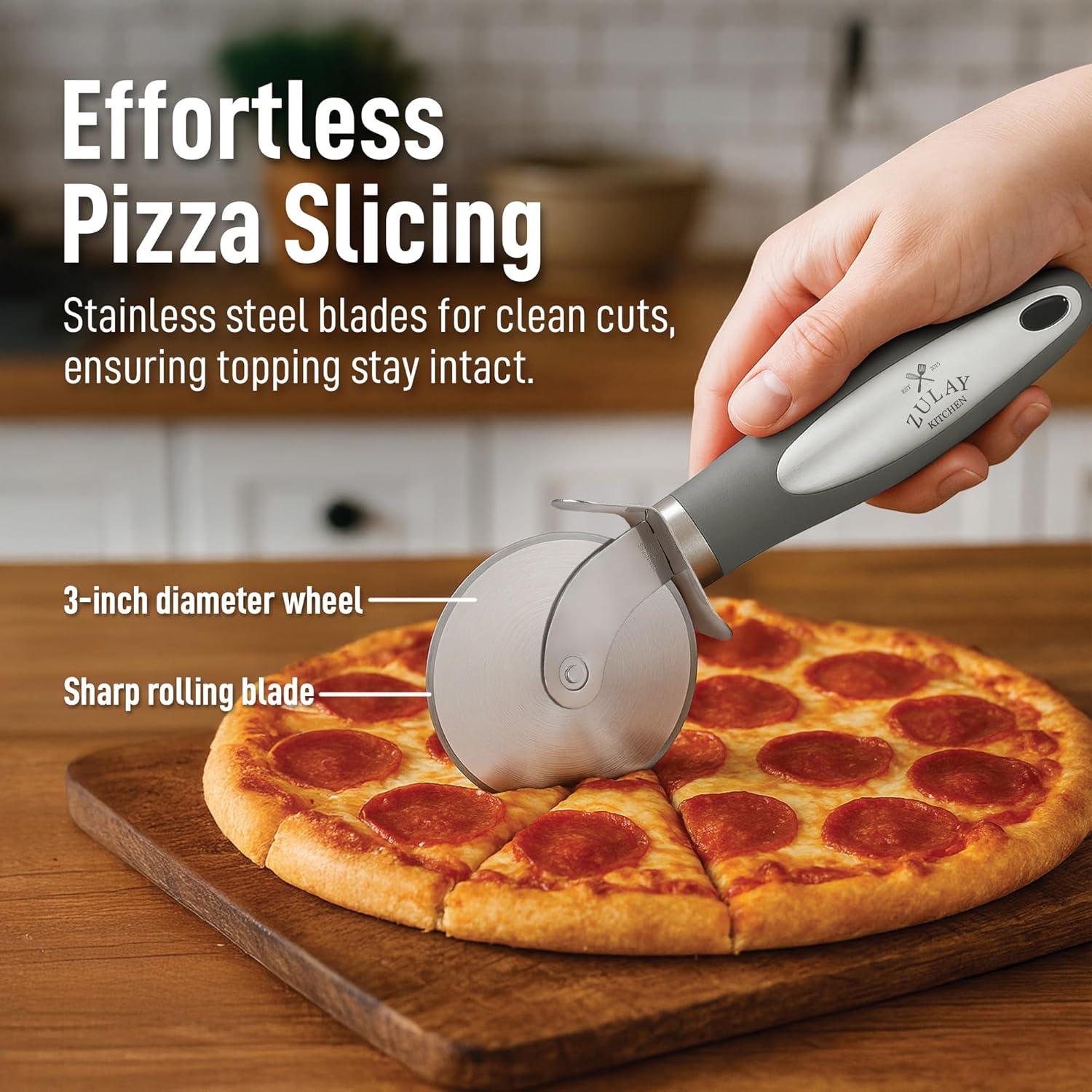 Zulay Kitchen Zulay Kitchen Pizza Cutter Wheel with Stainless Steel blade and guards Pizza Slicer Non-Slip Handle