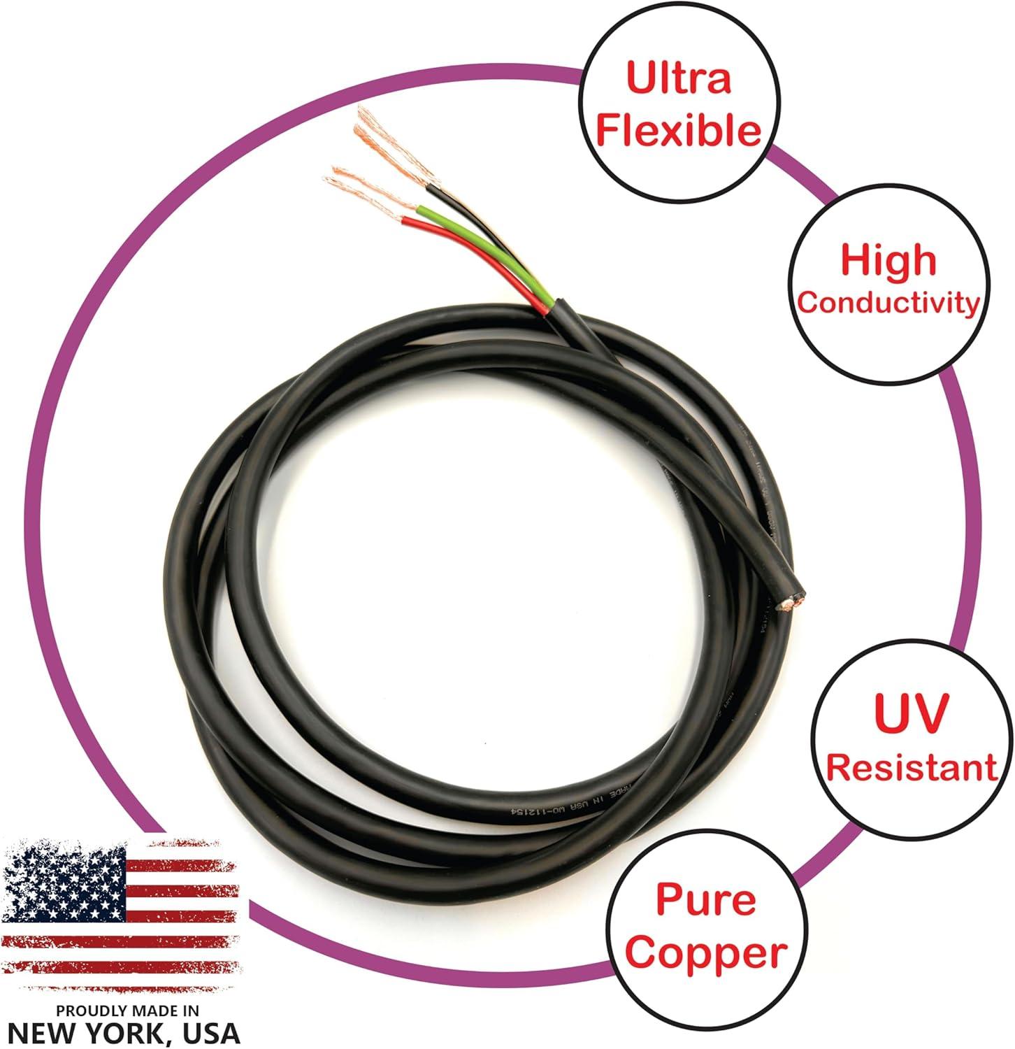 NATIONAL Wire&Cable - Premium Electrical Wire - 10 Gauge 4 Conductors - 100Ft - Made in USA
