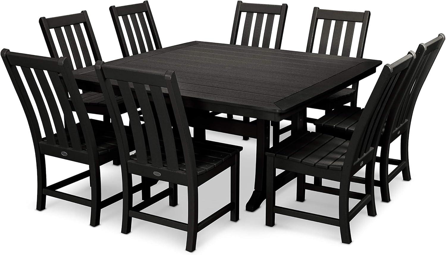 POLYWOOD Vineyard 9-Piece Dining Set in Black