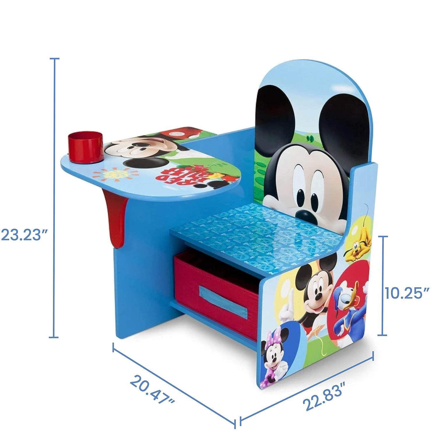 Mickey Mouse Inspired Blue Study Desk & Chair Set with Cup Holder