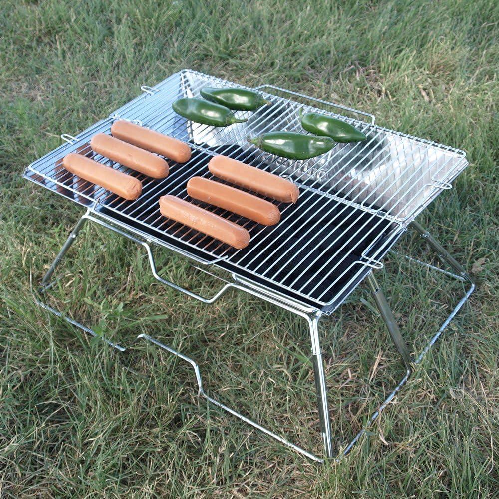 Large Portable Stainless Steel Charcoal Camping Grill