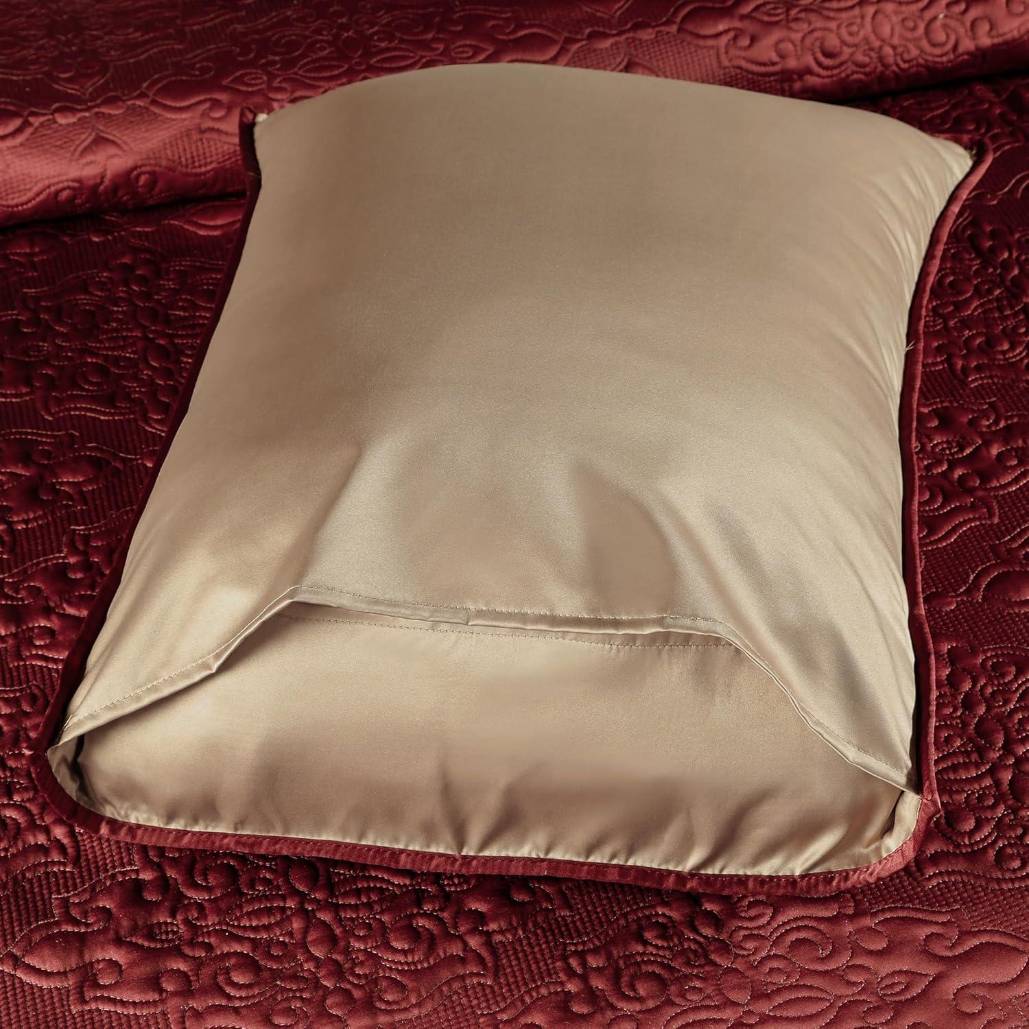 Wonderful Textile Satin Quilt Set Cooling 5-Piece Bedding Set