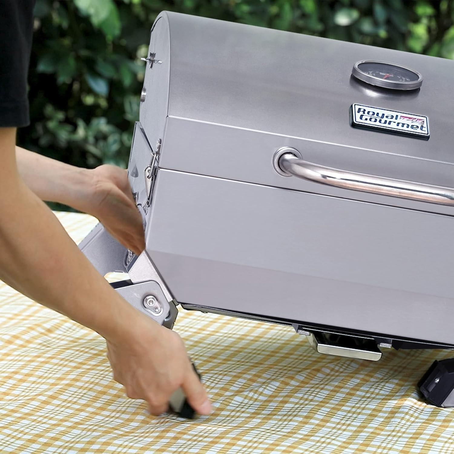 Stainless Steel Portable Propane Gas Grill with Folding Legs