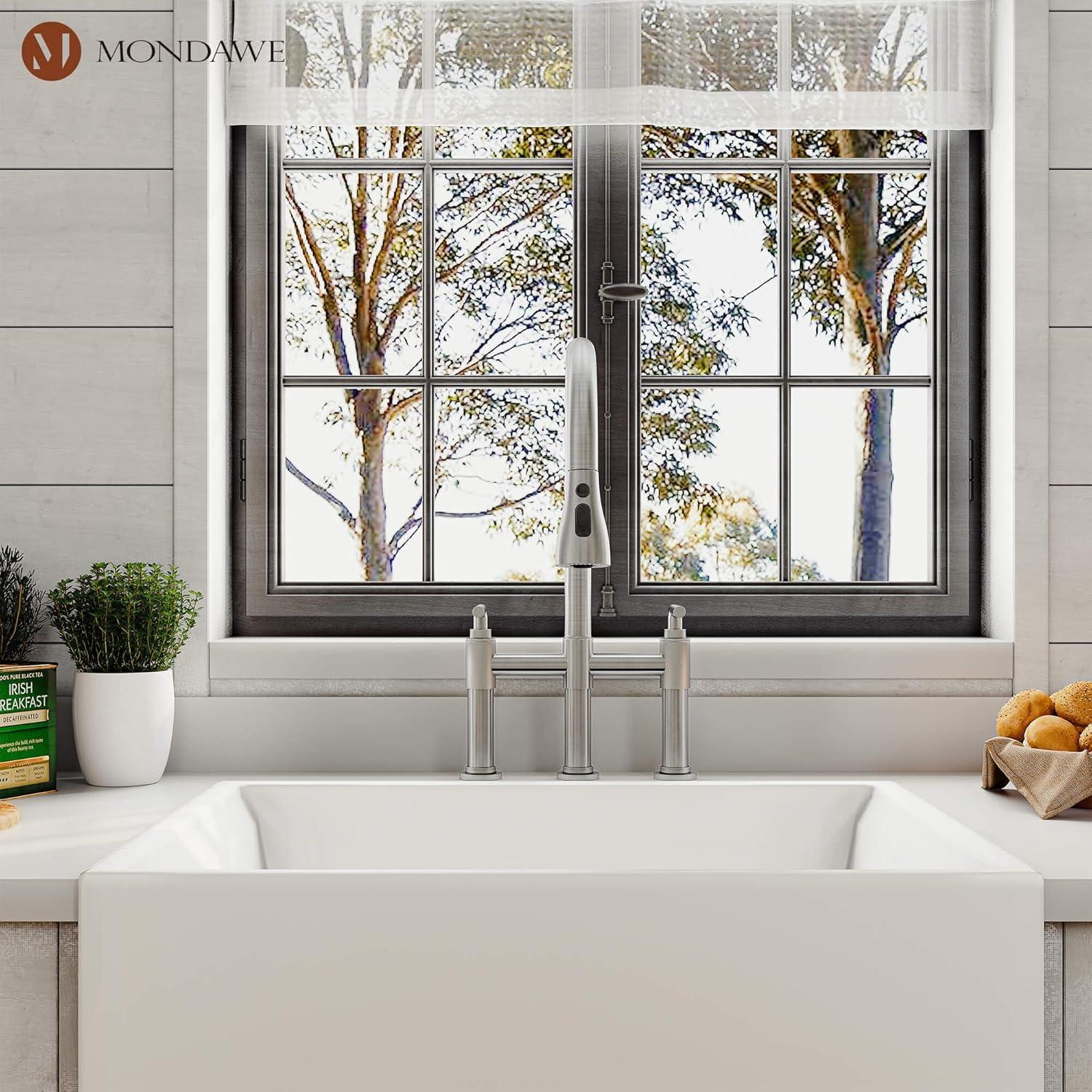 mondawe KMLT0005-WH-WF Mondawe Pull Down Kitchen Faucet