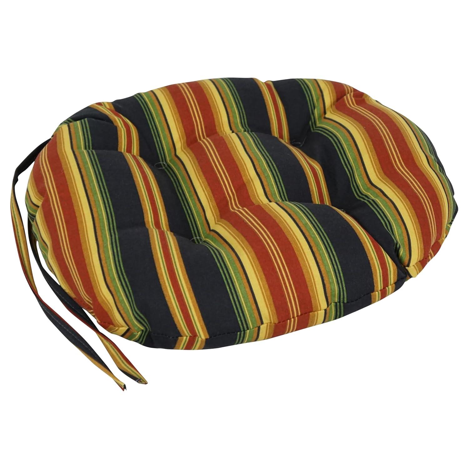 16-inch Multicolor Polyester Tufted Outdoor Chair Cushions