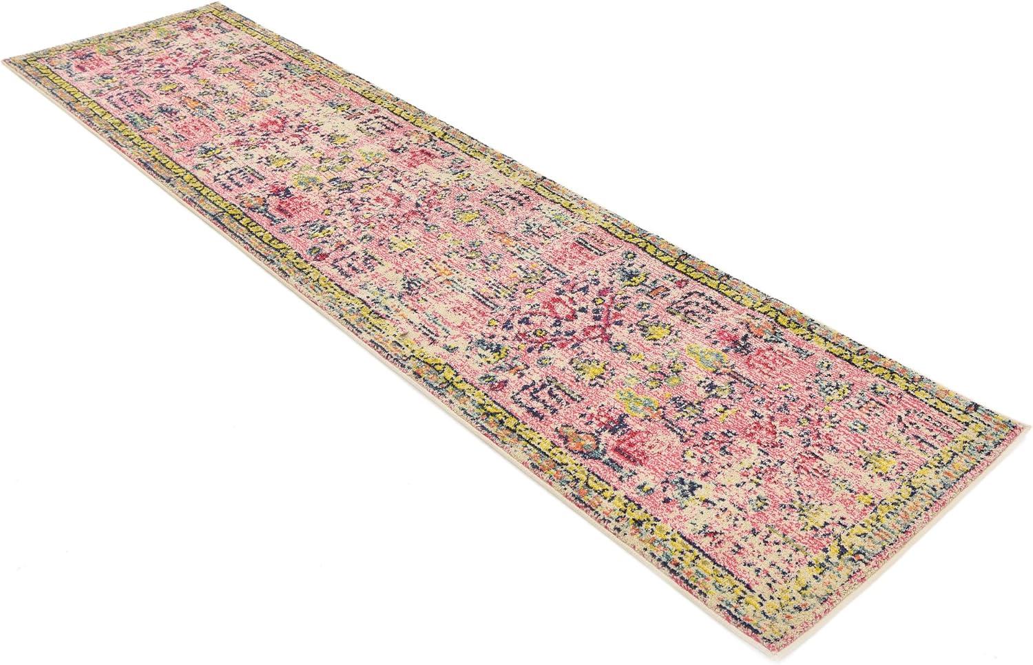 Unique Loom Monterey Collection Area Rug - Adobe (2' 7" x 10' Runner Pink/Blue)