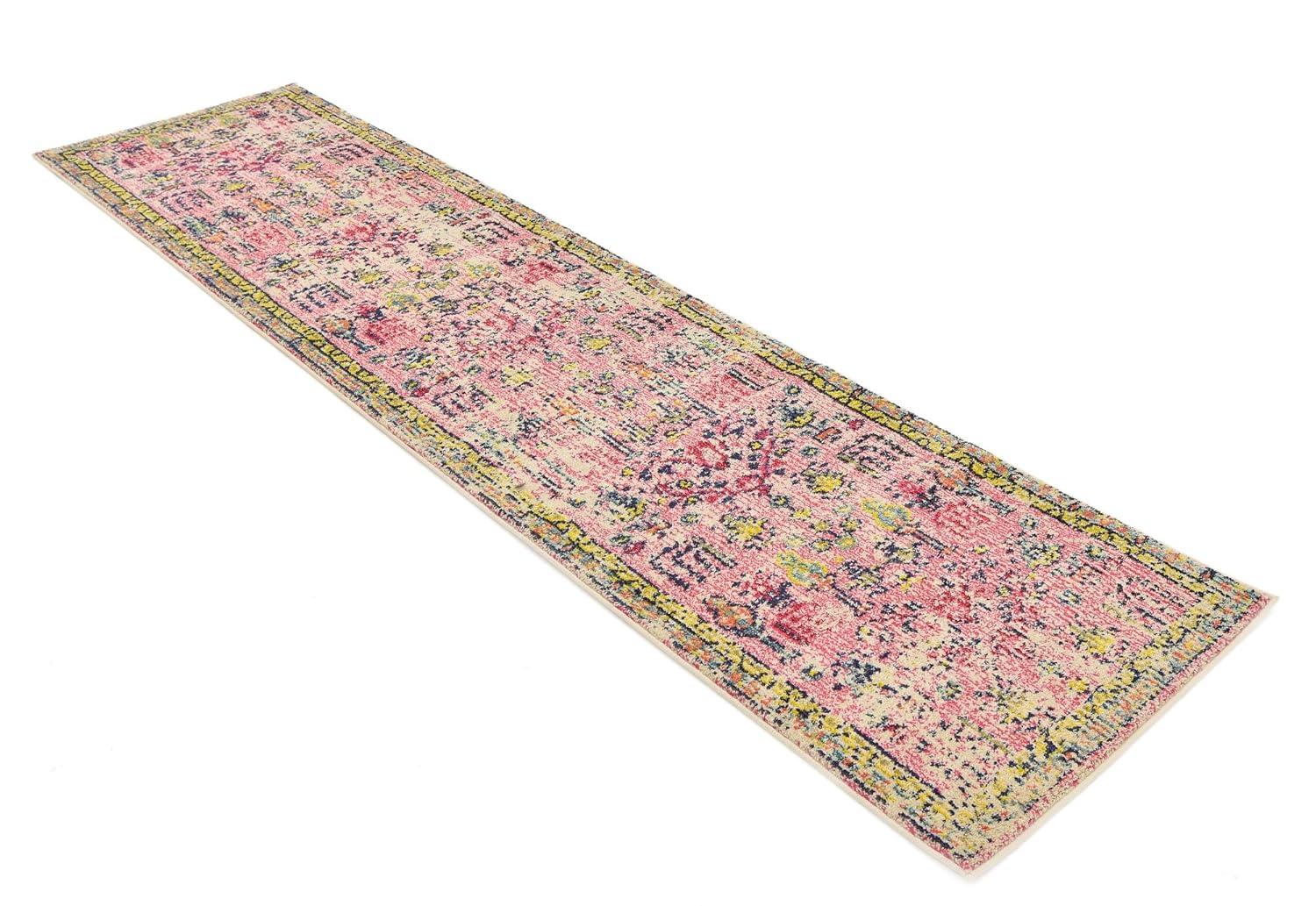 Unique Loom Monterey Collection Area Rug - Adobe (2' 7" x 10' Runner Pink/Blue)