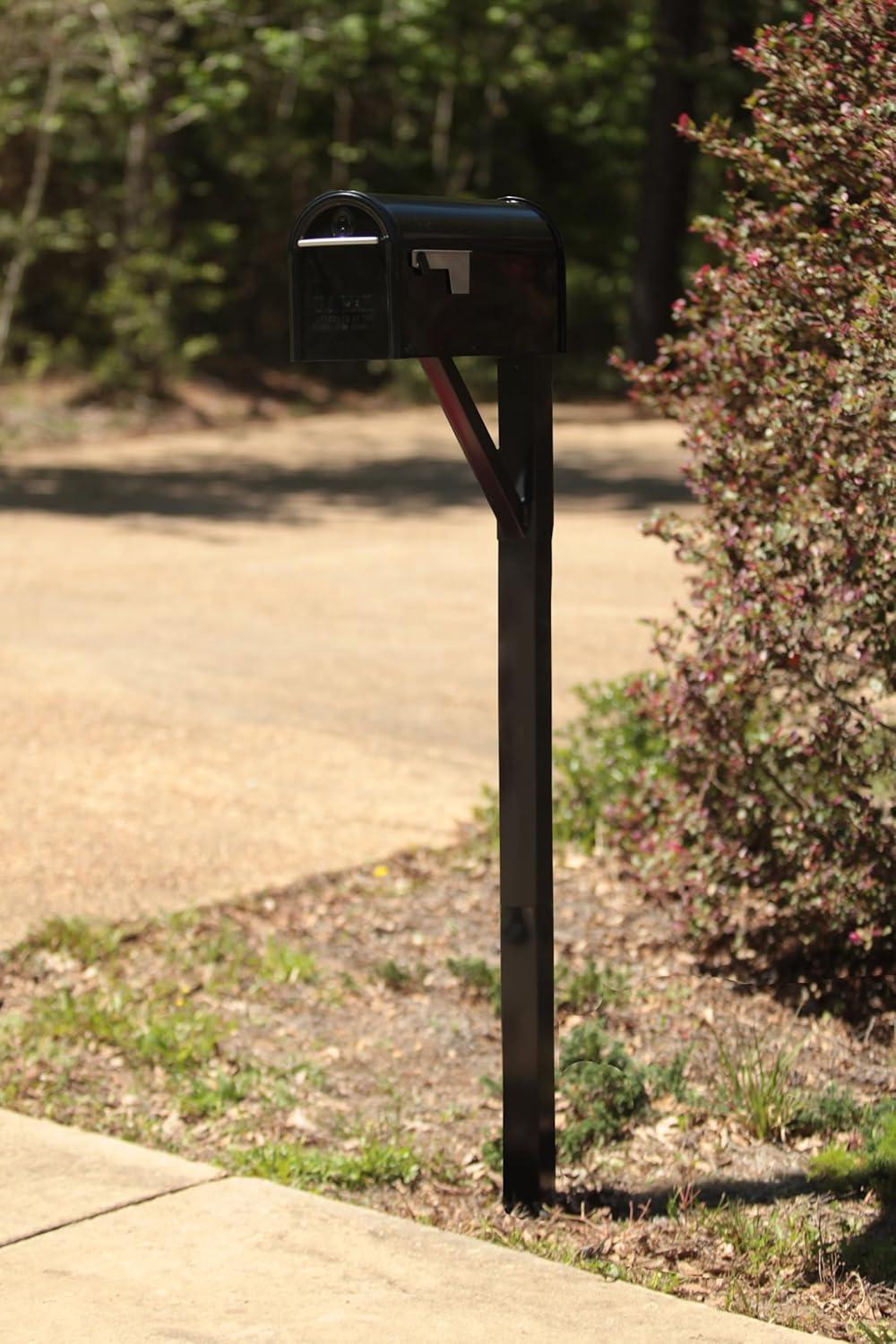 Gibraltar Mailboxes 5286398 59.9 in. Powder Coated Black Steel Mailbox Post