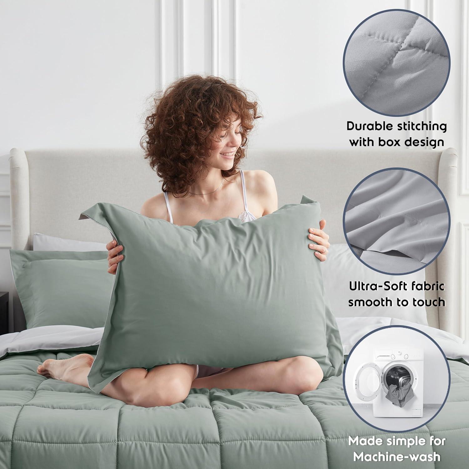 Bed-in-A-Bag Reversible Comforter Set with Bed Sheets