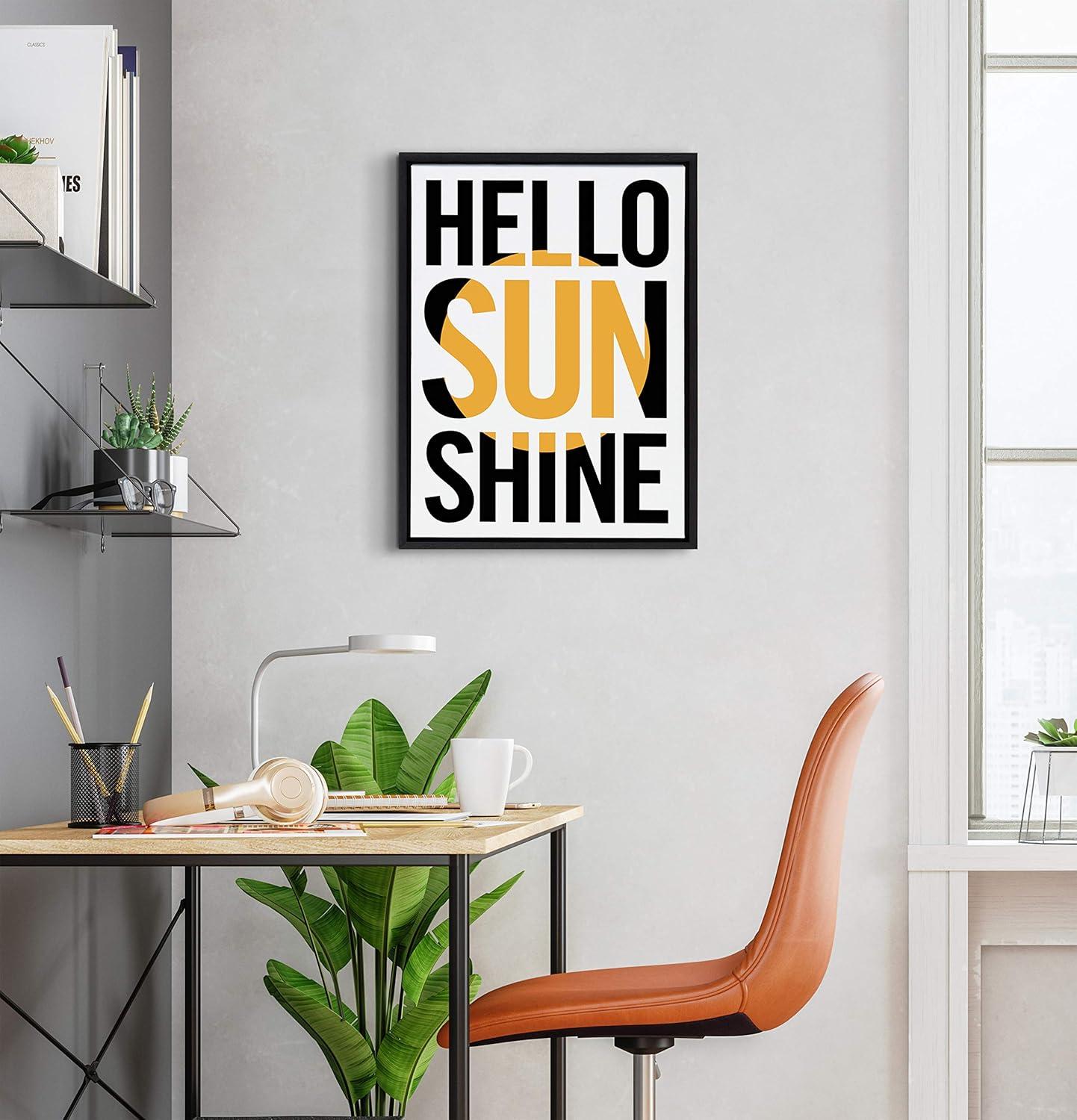 18" x 24" Sylvie Hello Sunshine Framed Canvas Wall Art by Rocket Jack Black - Kate & Laurel: Modern Style, Plastic Frame, Sawtooth Mount