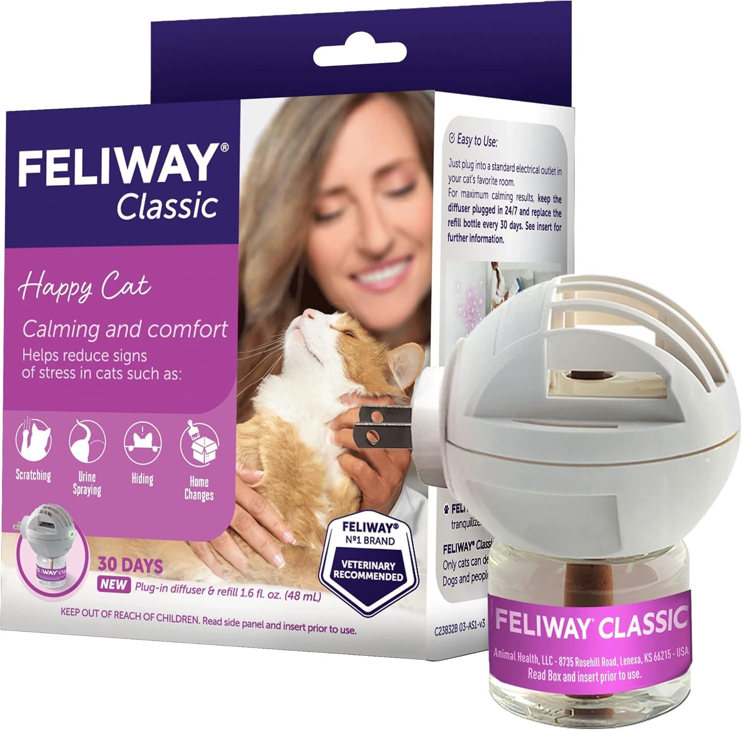 Feliway Classic Cat Calming Pheromone Diffuser Kit, 48 mL