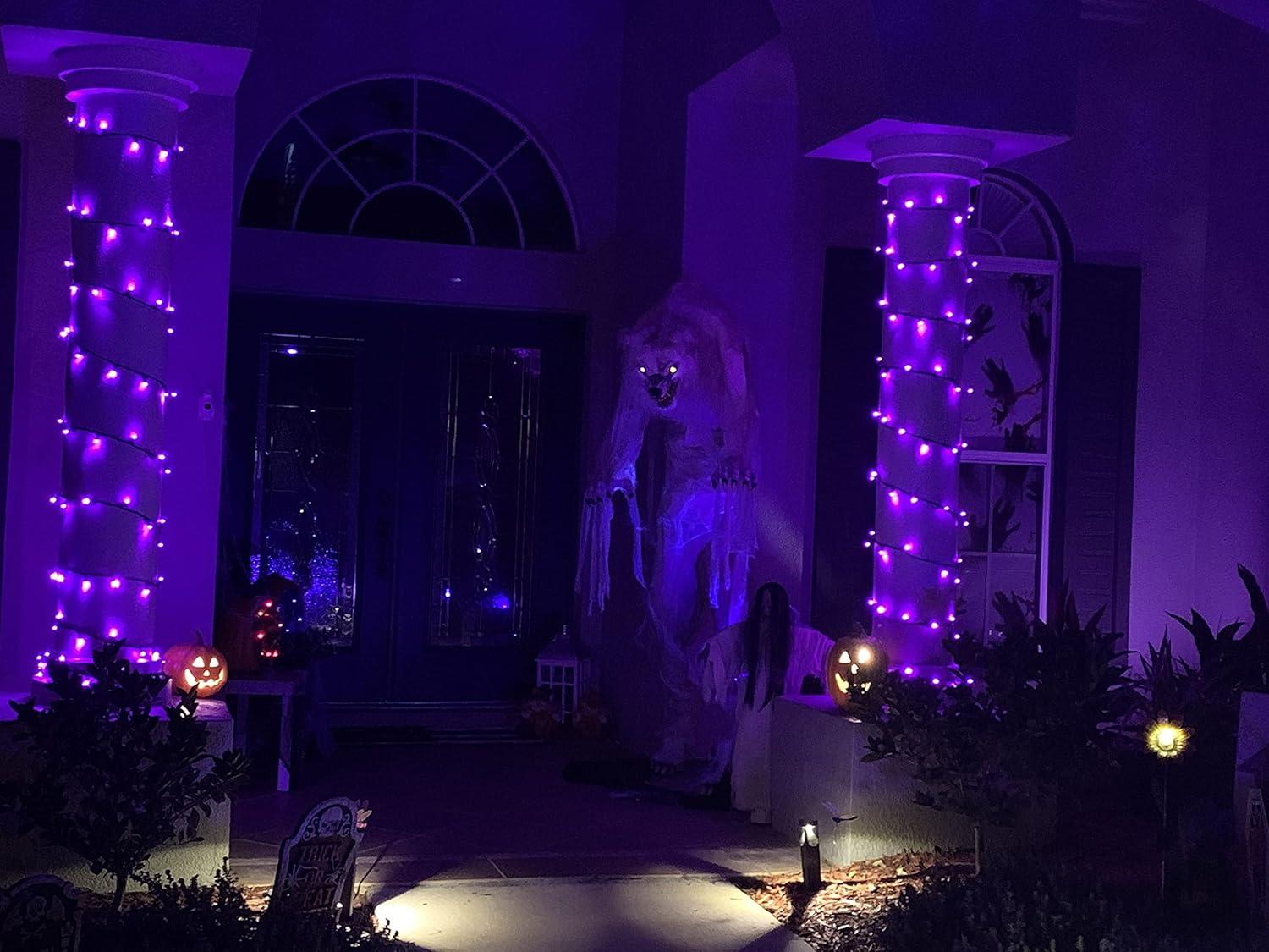 kemooie 500 LED Purple Christmas Lights, 164FT 8 Twinkle Modes Plug in Light, Waterproof Extra Long String Lights for Outdoor Indoor Tree Wedding Party Garden Halloween Christmas Decorations (Purple)