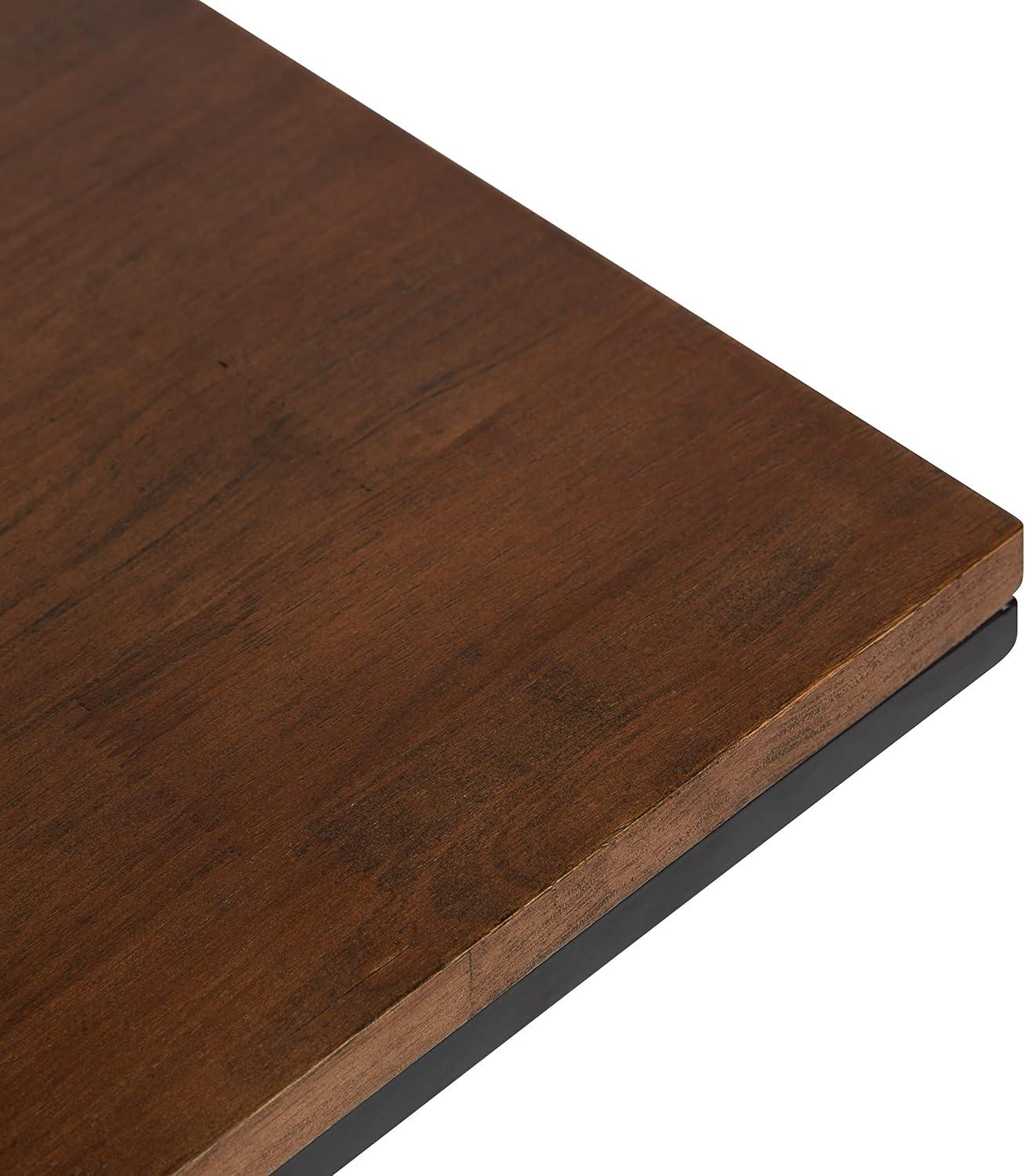 Kate and Laurel Lockridge Rectangle Wood C Table, 19x12x27, Walnut Brown