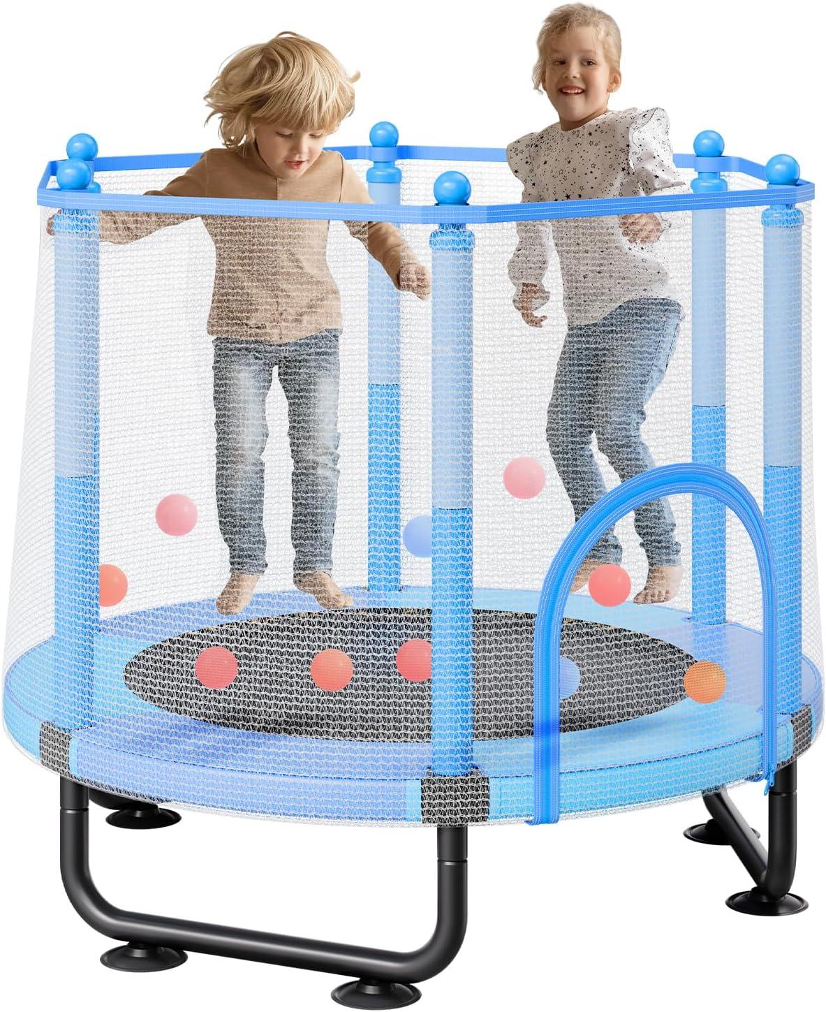 VEVOR 60" Trampoline for Kids Mini Toddler Trampoline with Net Indoor Outdoor