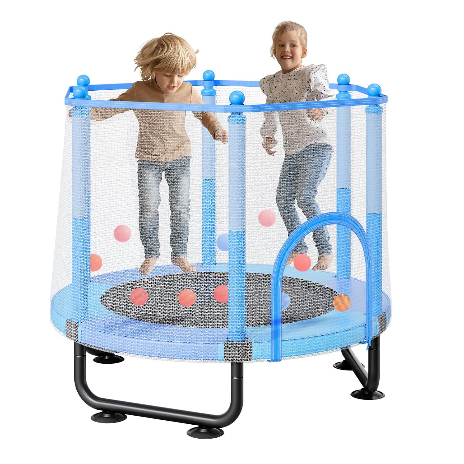 VEVOR 56" Trampoline for Kids Foldable Mini Toddler Trampoline Indoor Outdoor