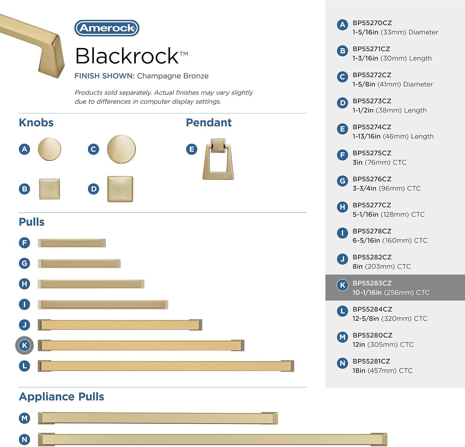 Amerock Blackrock Cabinet Door or Drawer Pull