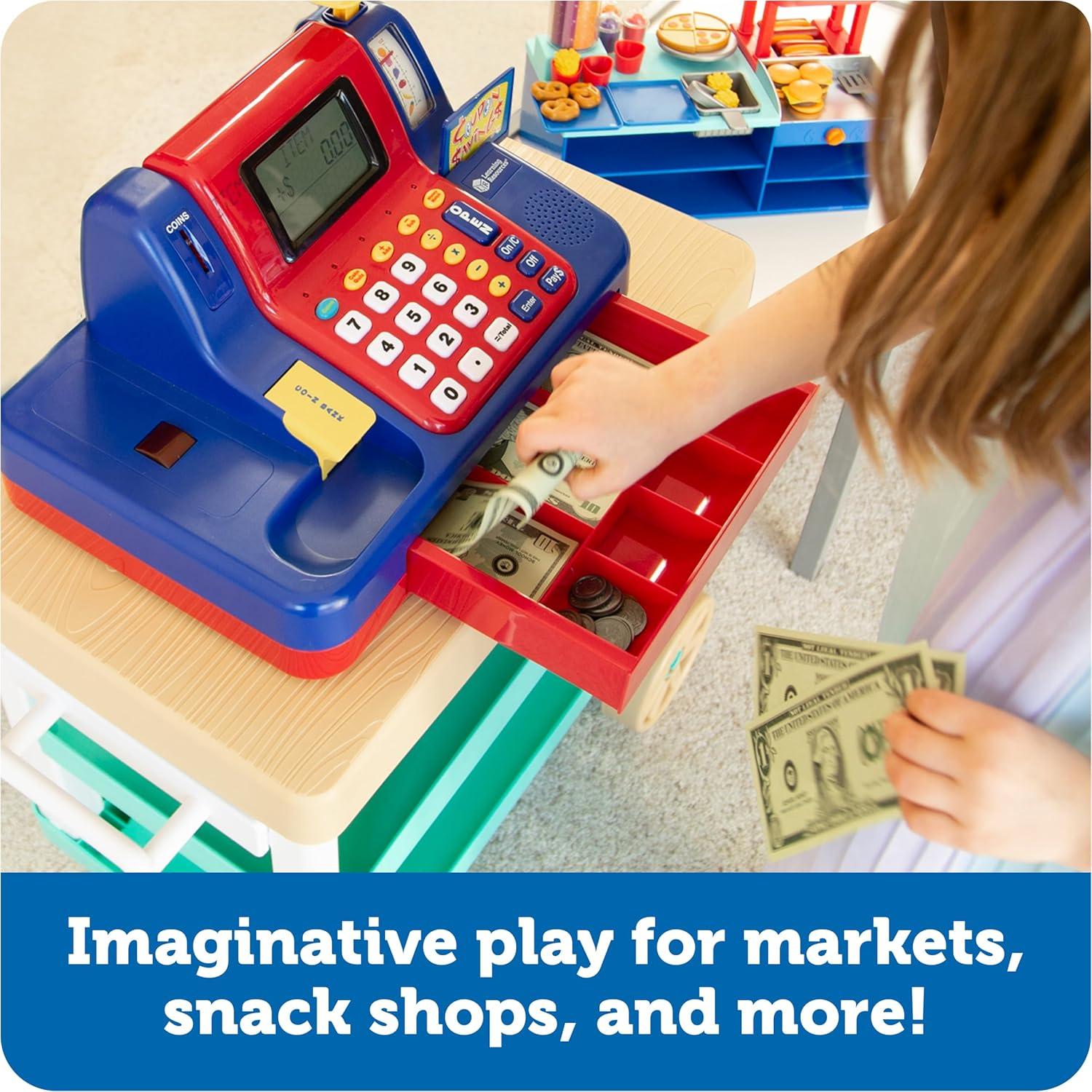 Learning Resources Pretend & Play Teaching Cash Register, Counting Activities, Play Cash Register, Preschool Toys, Ages 3, 4, 5+