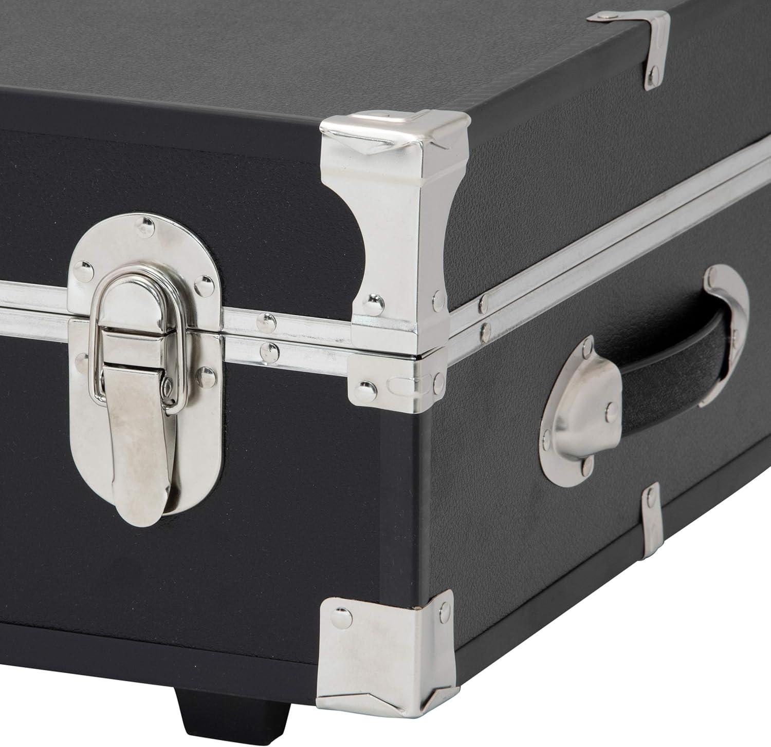 31 in. Under the Bed Trunk with Wheels & Lock, Black