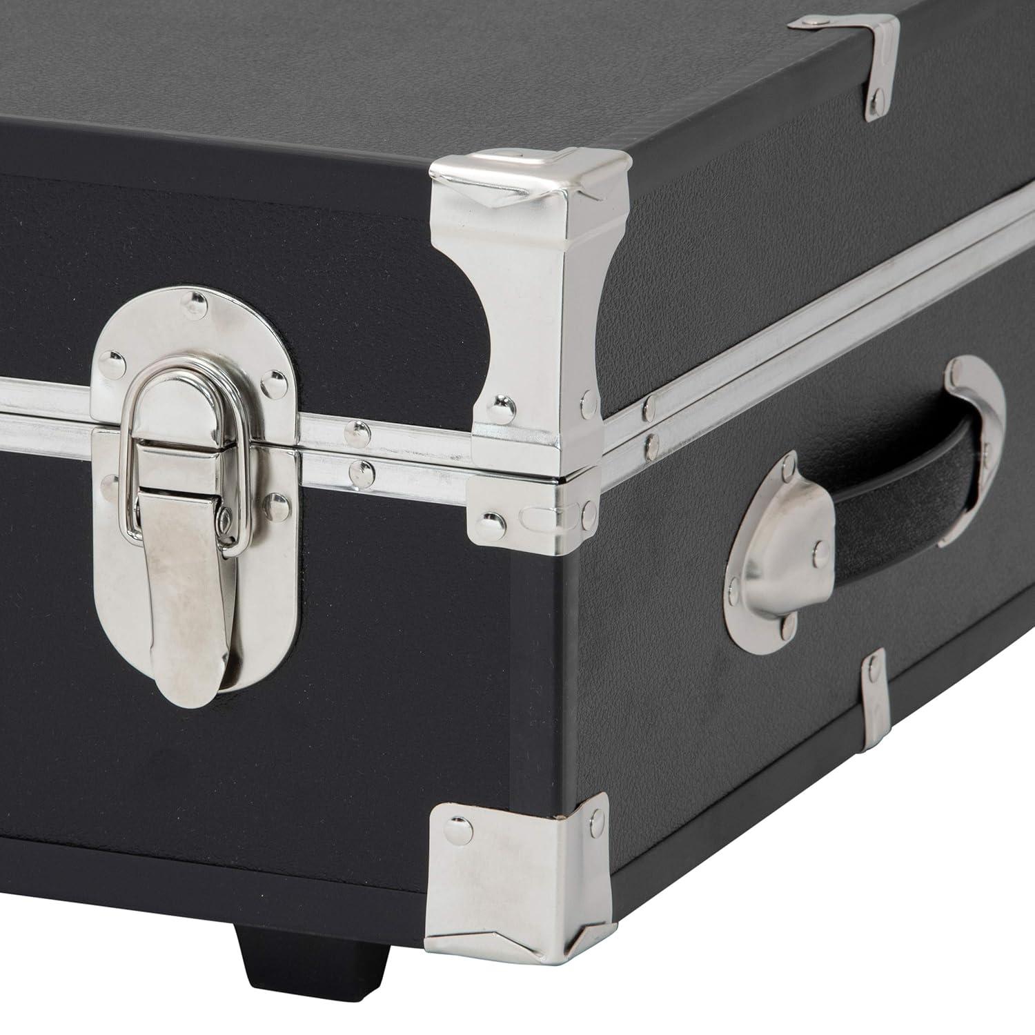 31 in. Under the Bed Trunk with Wheels & Lock, Black